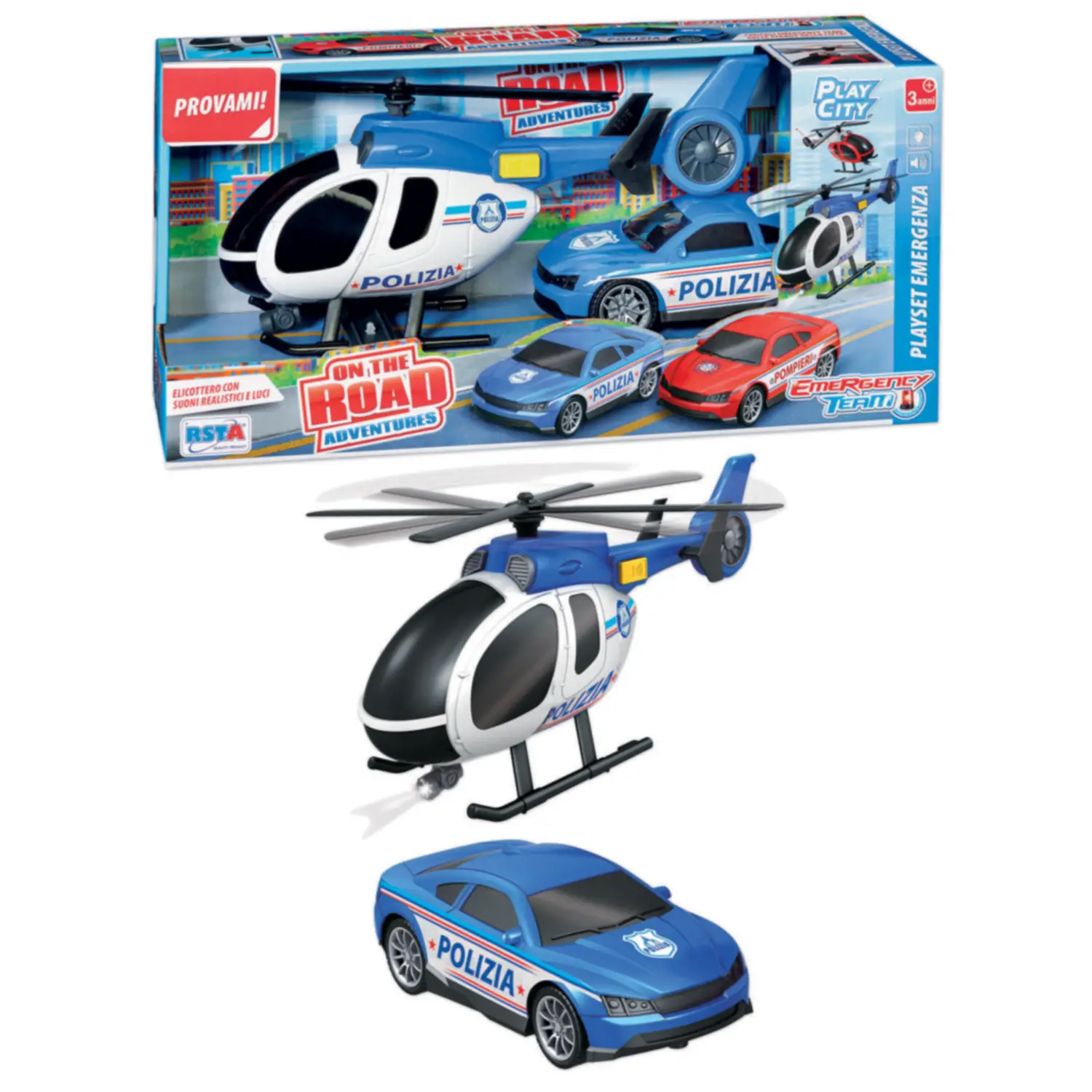 Playset Emergenza Polizia Elicottero - play set