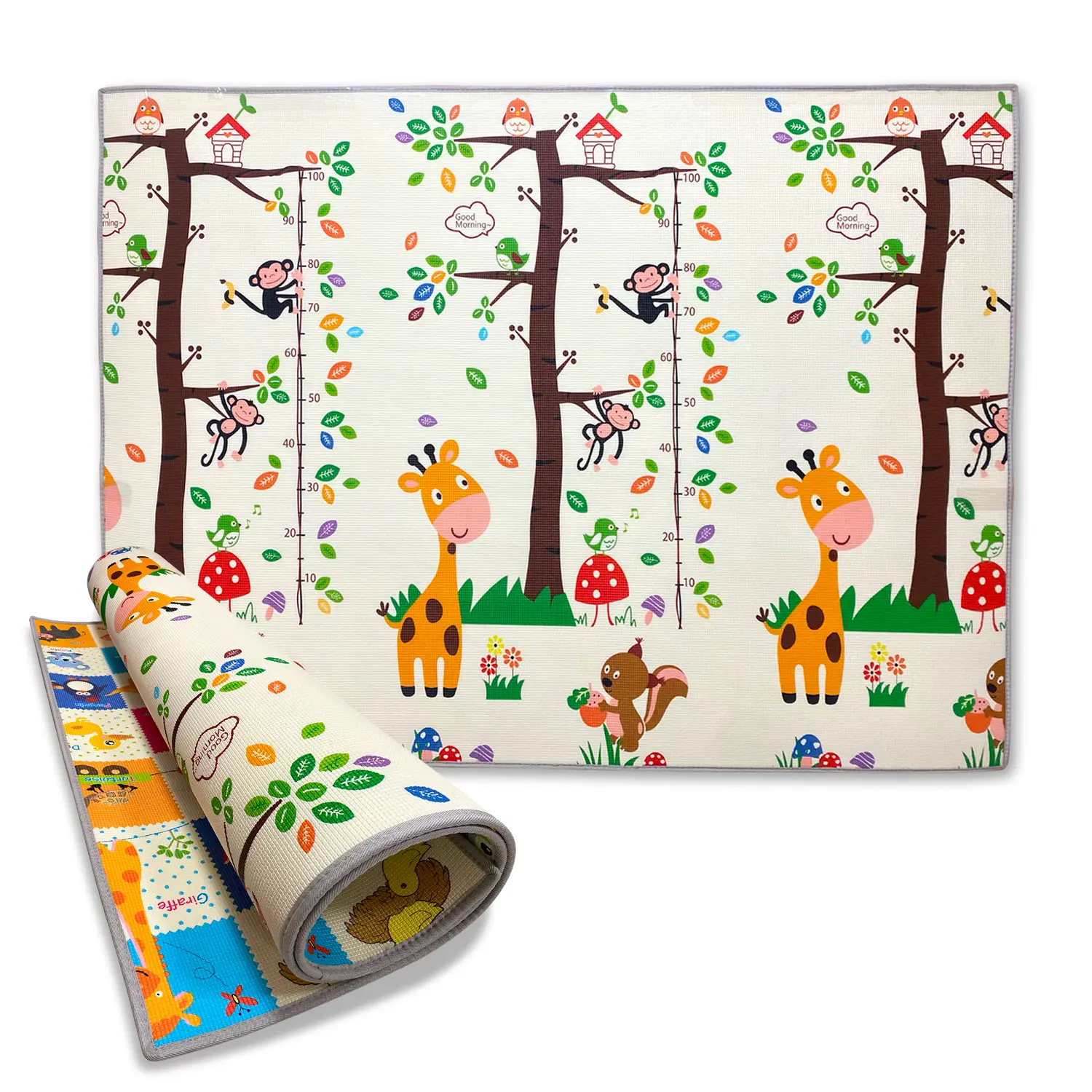 Maxi Tappeto Gioco Arrotolabile Primi Passi per Neonati e Bambini cm 200x150, Alto Spessore 1 cm - Primi giochi