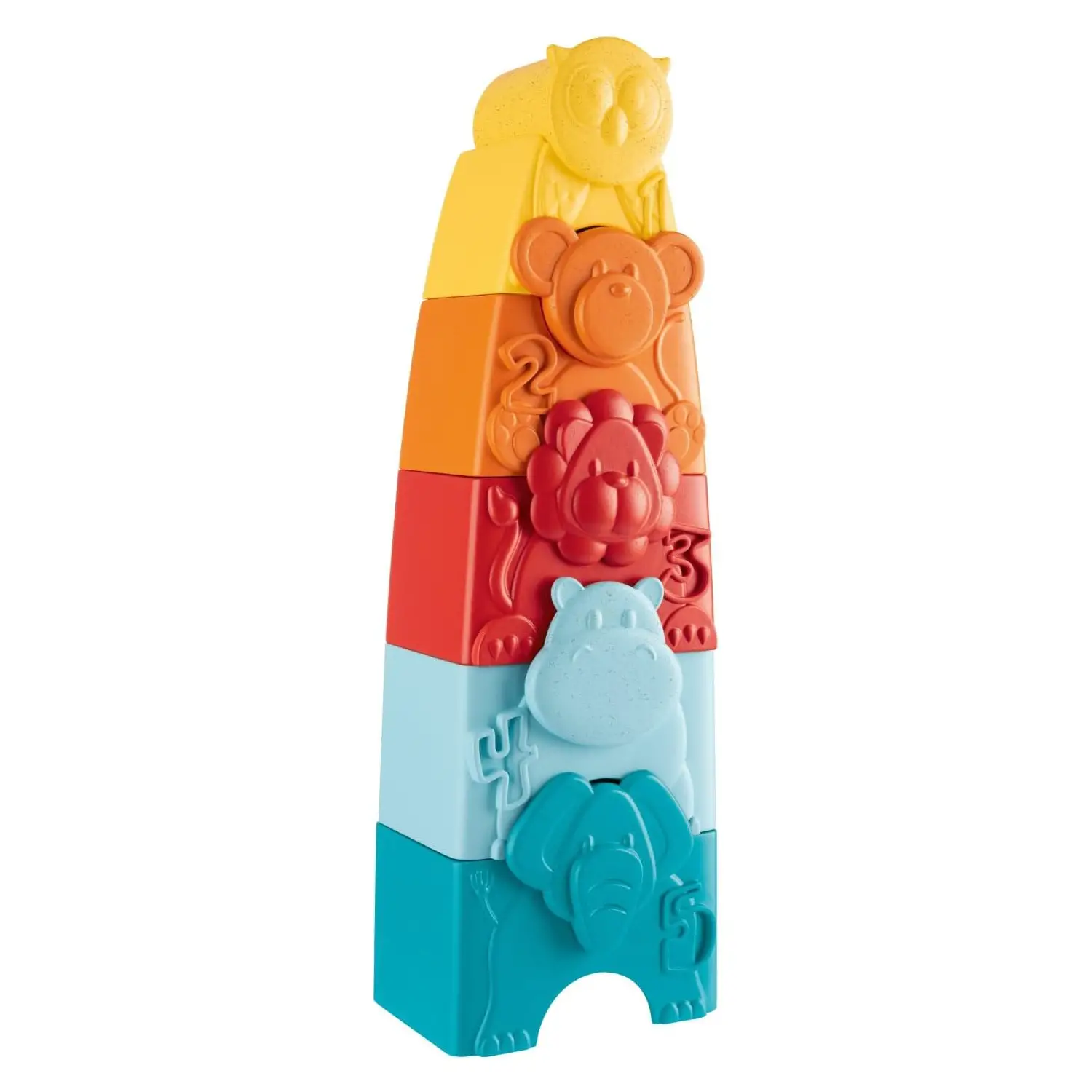 Chicco Torre Degli Animali Eco+, Torre Impilabile e Forme Incastri, 5 Forme Impilabili Colorate - varie