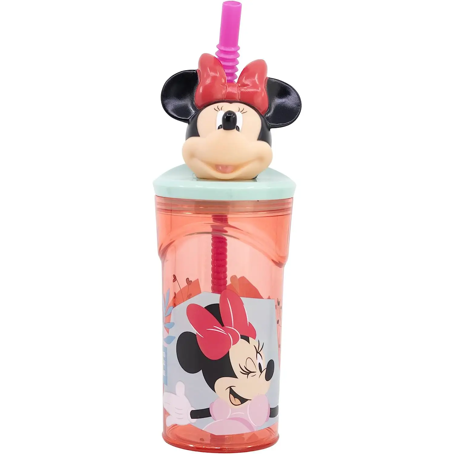 Minnie Bicchiere con Cannuccia 3D Tritan ml. 360 - articoli da tavola