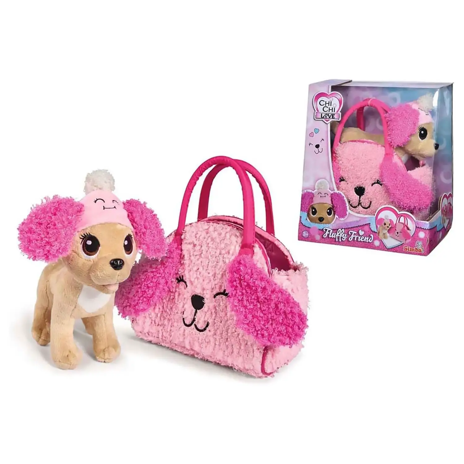 Chi Chi Love Fluffy Friend - Cane di peluche con berretto e borsa - peluches 0/36 mesi
