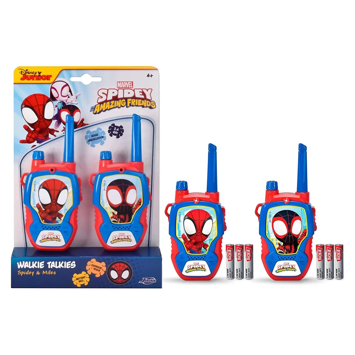 Walkie Talkie Spidey, 2 unità, portata 100m, cancellazione rumore, 2,4 GHz - giochi elettronici