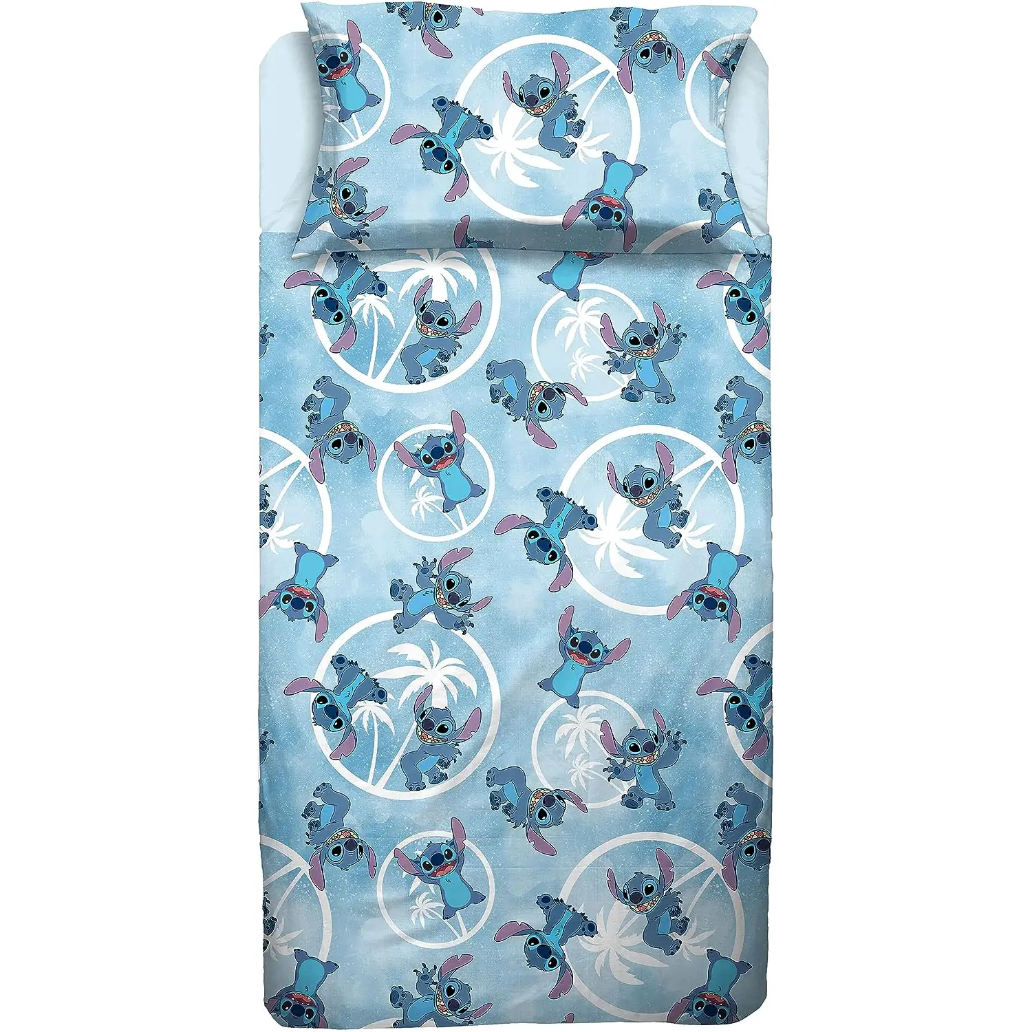 Completo Letto Singolo Stitch Azzurro 1 Piazza HERMET - biancheria casa