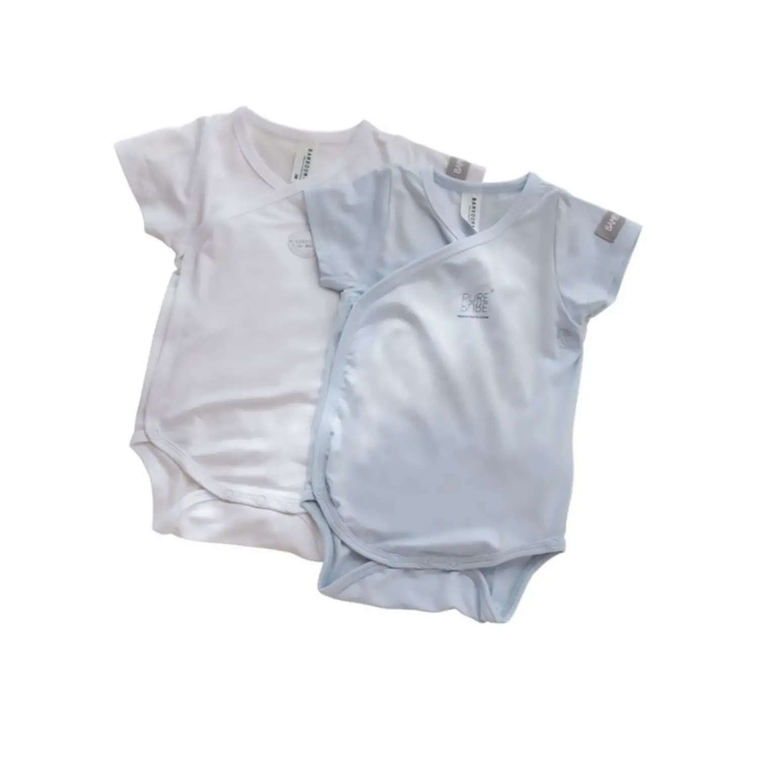 Body Bambino Maniche Corte - Taglia 6 Mesi - 2 Pezzi Azzurro e Bianco - intimo neonato
