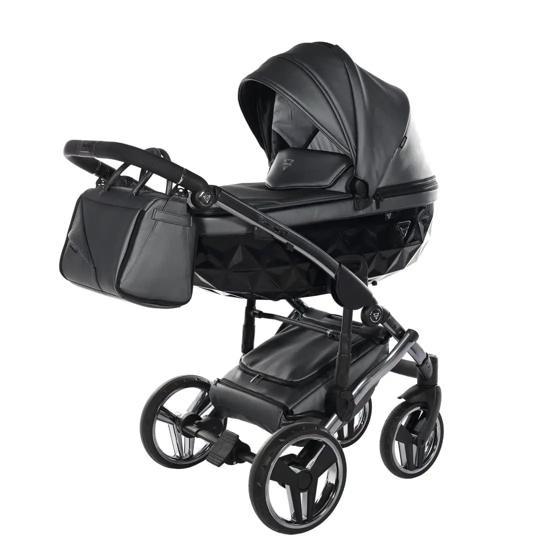 Diamond Fluo 3 in 1 Pelle Grigio Navicella Nera Telaio CM 51 Titanio - trio e modulari