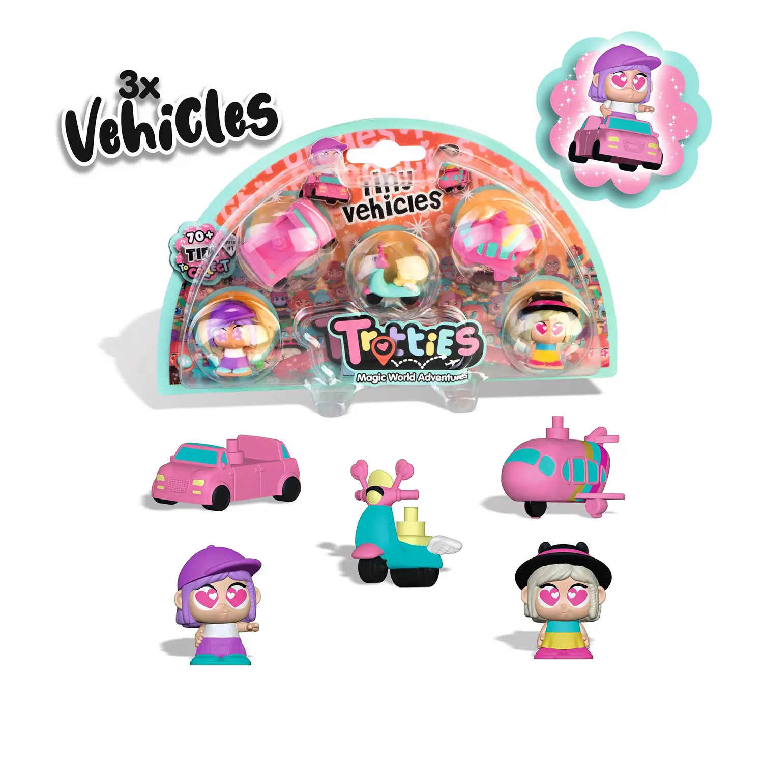 Tiny Trotties 5 Pack Con Veicoli - collezionabili bambina