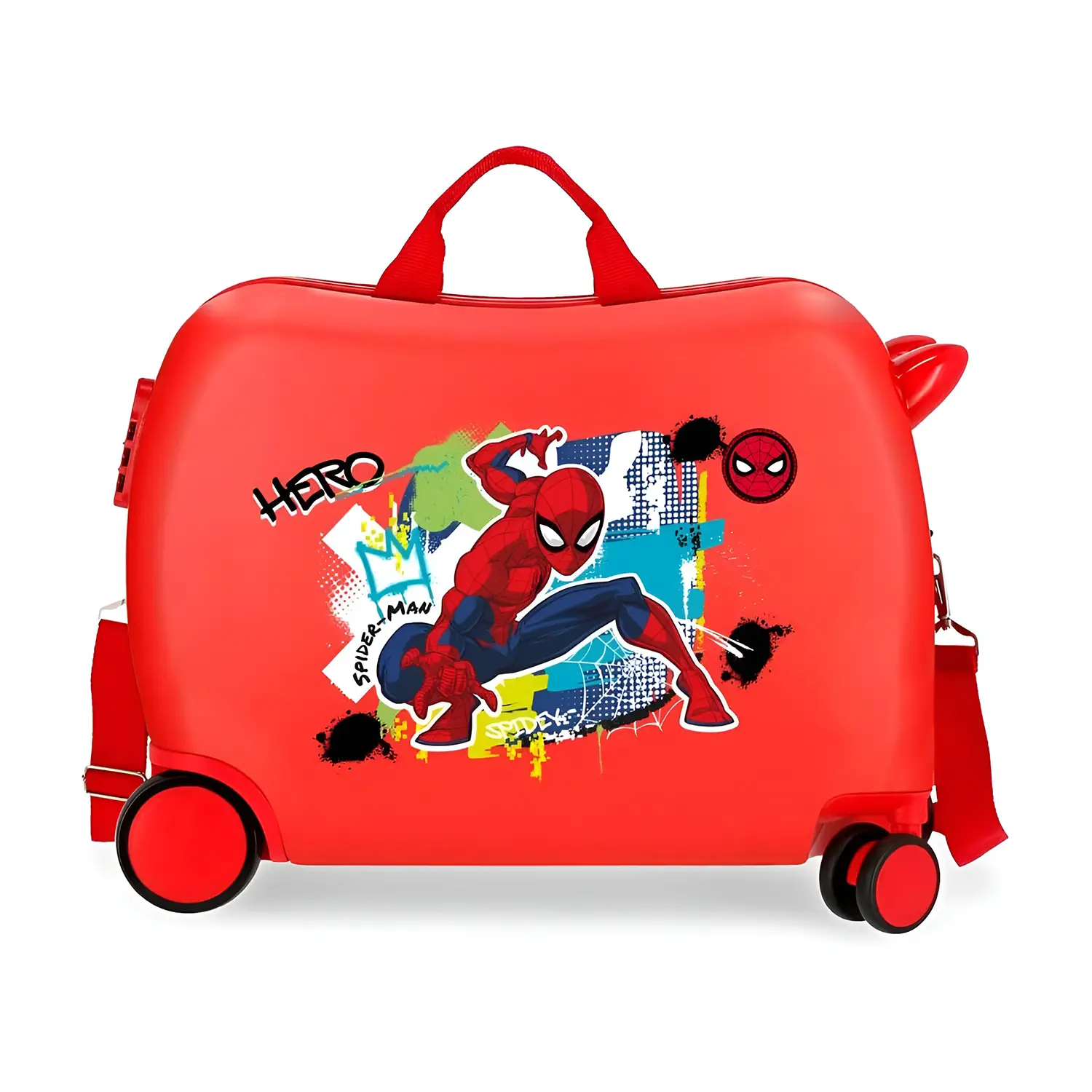 Spiderman Urban Trolley Cavalcabile Abs 4 Ruote Rosso - valige e borse da viaggio