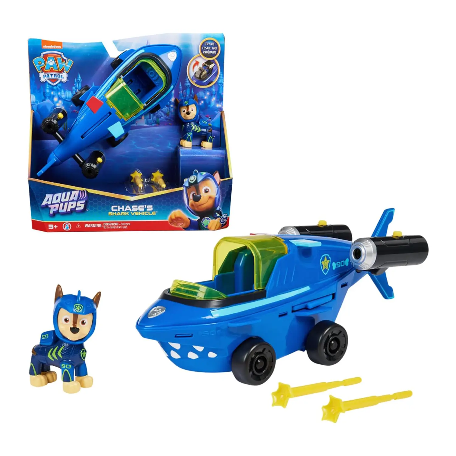 Paw Patrol Veicolo Trasformabile Aqua Pups Chase - action figures ed accessori