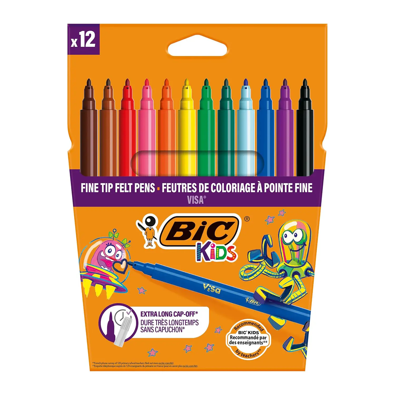 Pennarelli Lavabili Bic Kids Visa' 12 Colori - Pennarelli