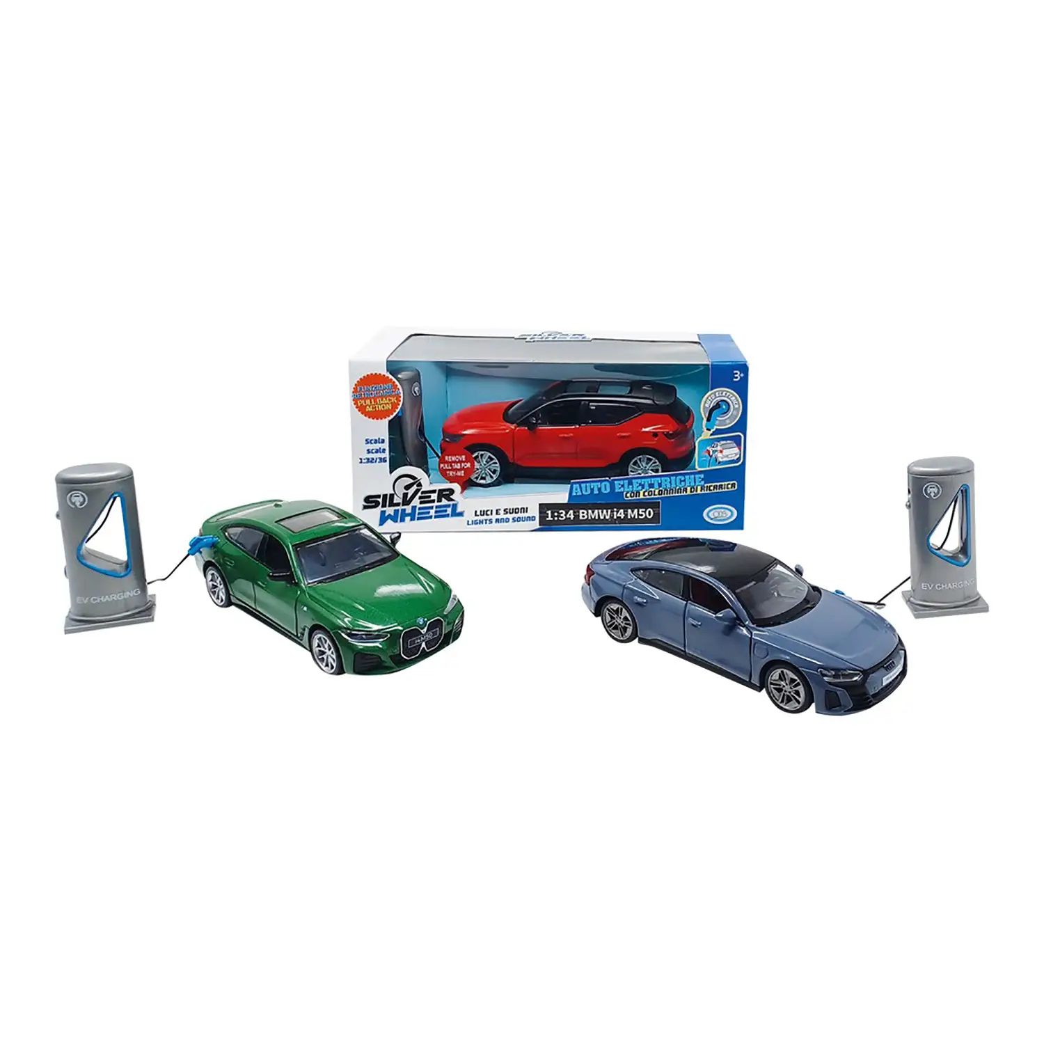 Silver Wheel Auto Elettriche Con Colonnina Ricarica Assortite - radiocomandi