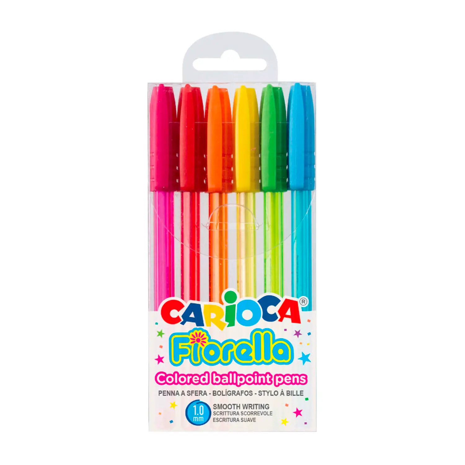 Penne a Sfera Colorate Triangolari, Tratto 1 mm, 6 Colori Assortiti - penne pennarelli ufficio
