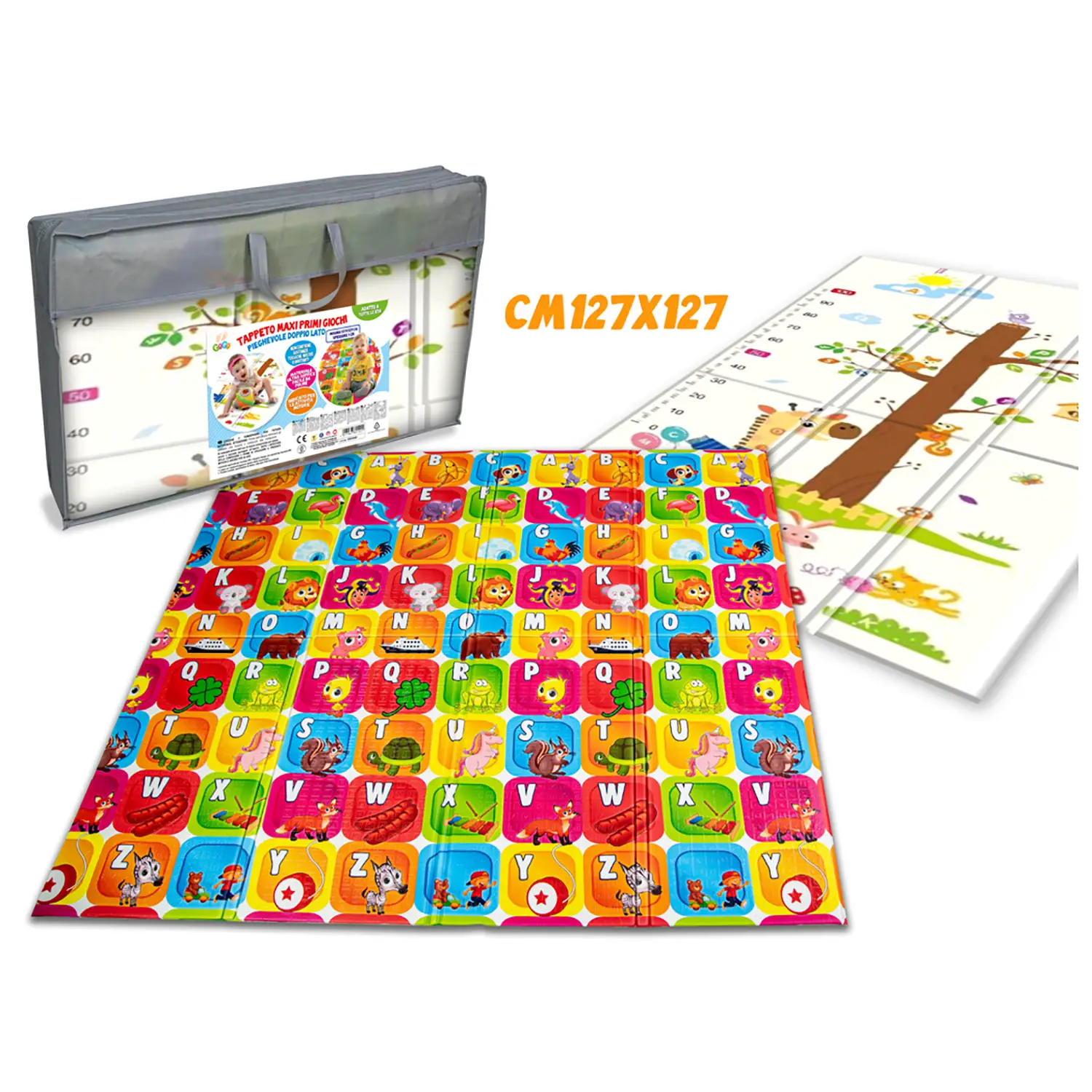Gogo - Tappeto Primi Giochi Pieghevole 127x127cm - Primi giochi