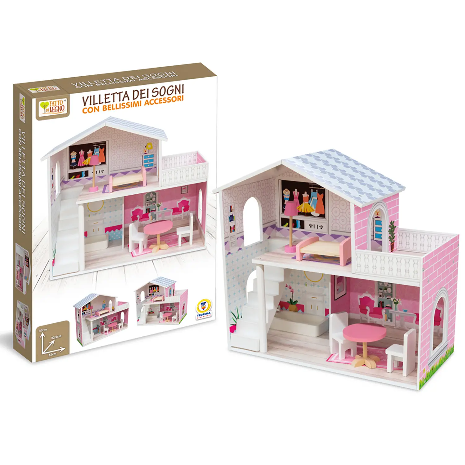 Villetta Dei Sogni - Fatto Di Legno - play set e accessori bambole