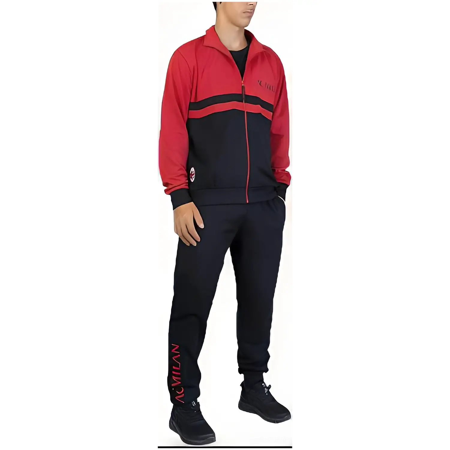 Pigiama Tuta Garzata Rossa Zip Intera Milan XXL - biancheria casa