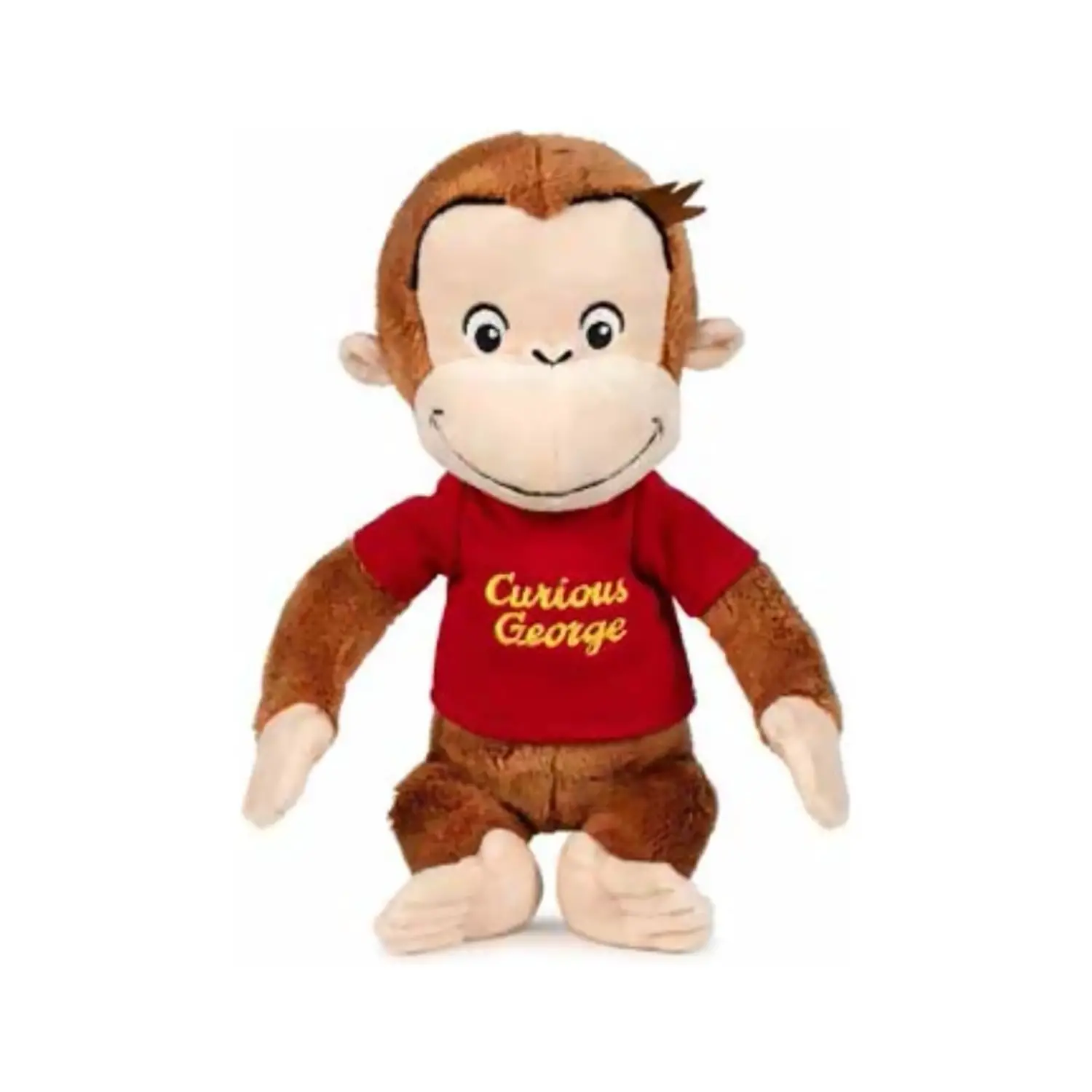 Peluche Curioso George con T-Shirt Rossa - 25 cm - peluches 0/36 mesi