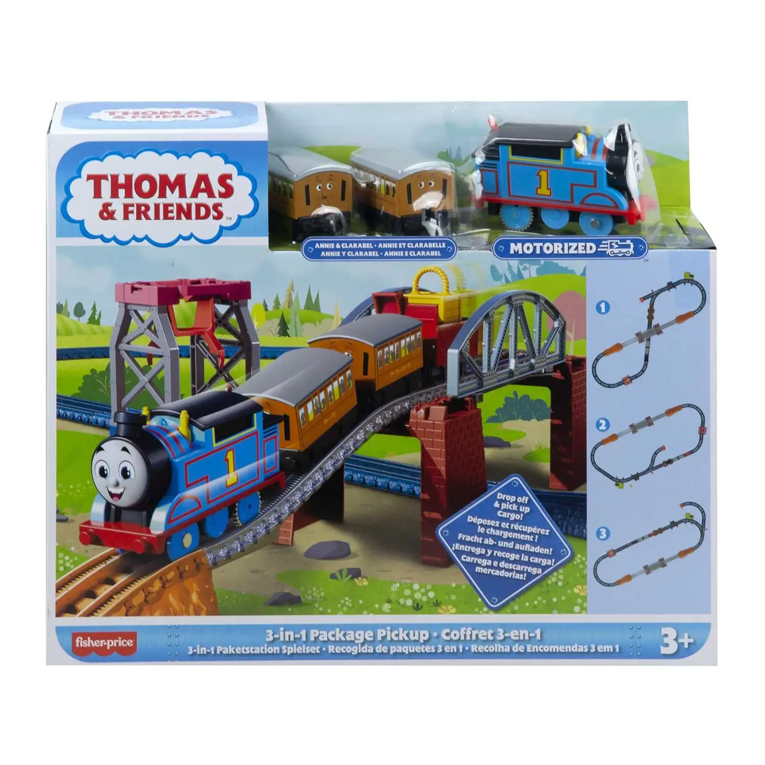Fisher Price Thomas & Friends 3-in-1 Package Pickup Playset - Veicoli, garage e piste