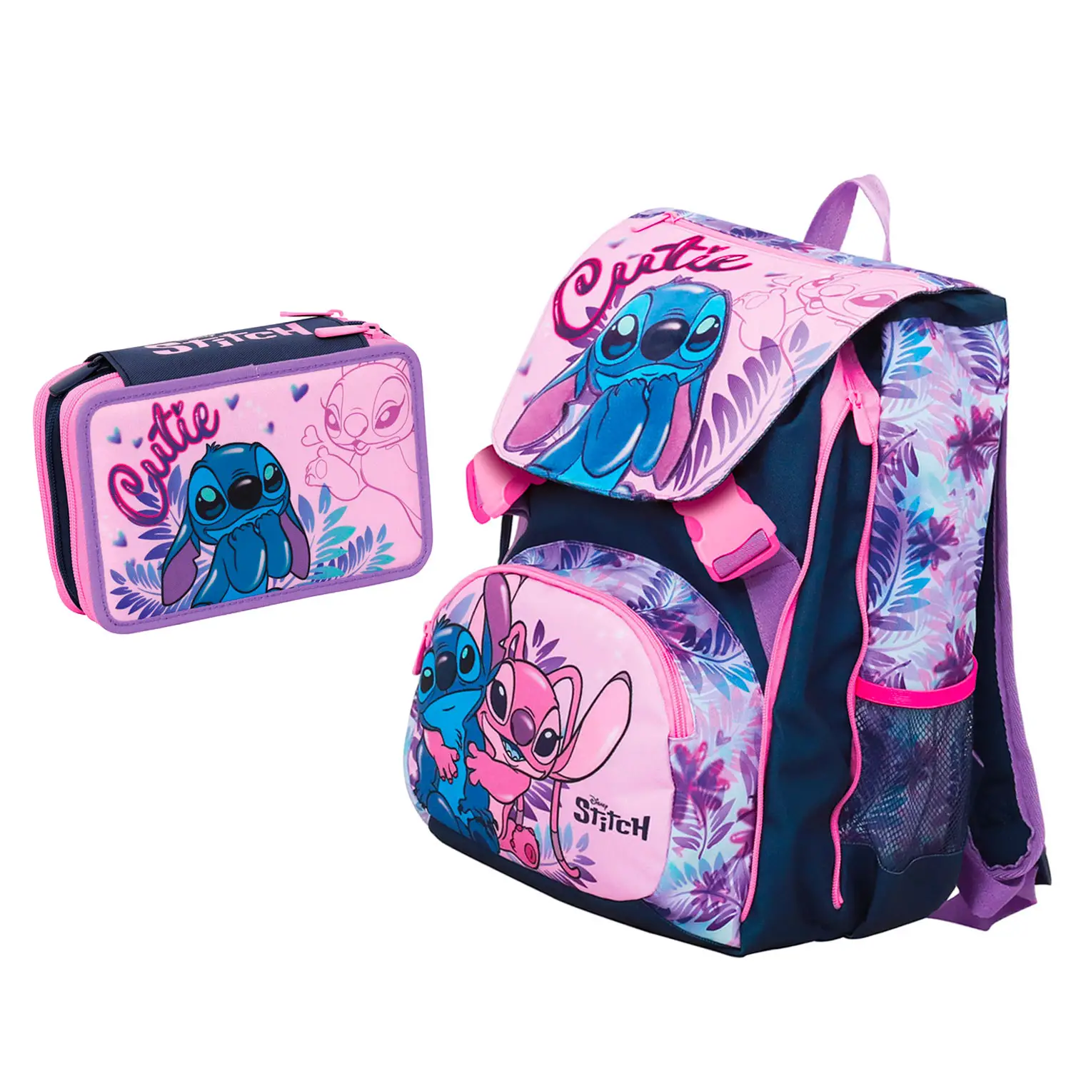 Giodicart School Pack Stitch 2Cute: Zaino Sdoppiabile e Astuccio 3 Zip - zaini scuola
