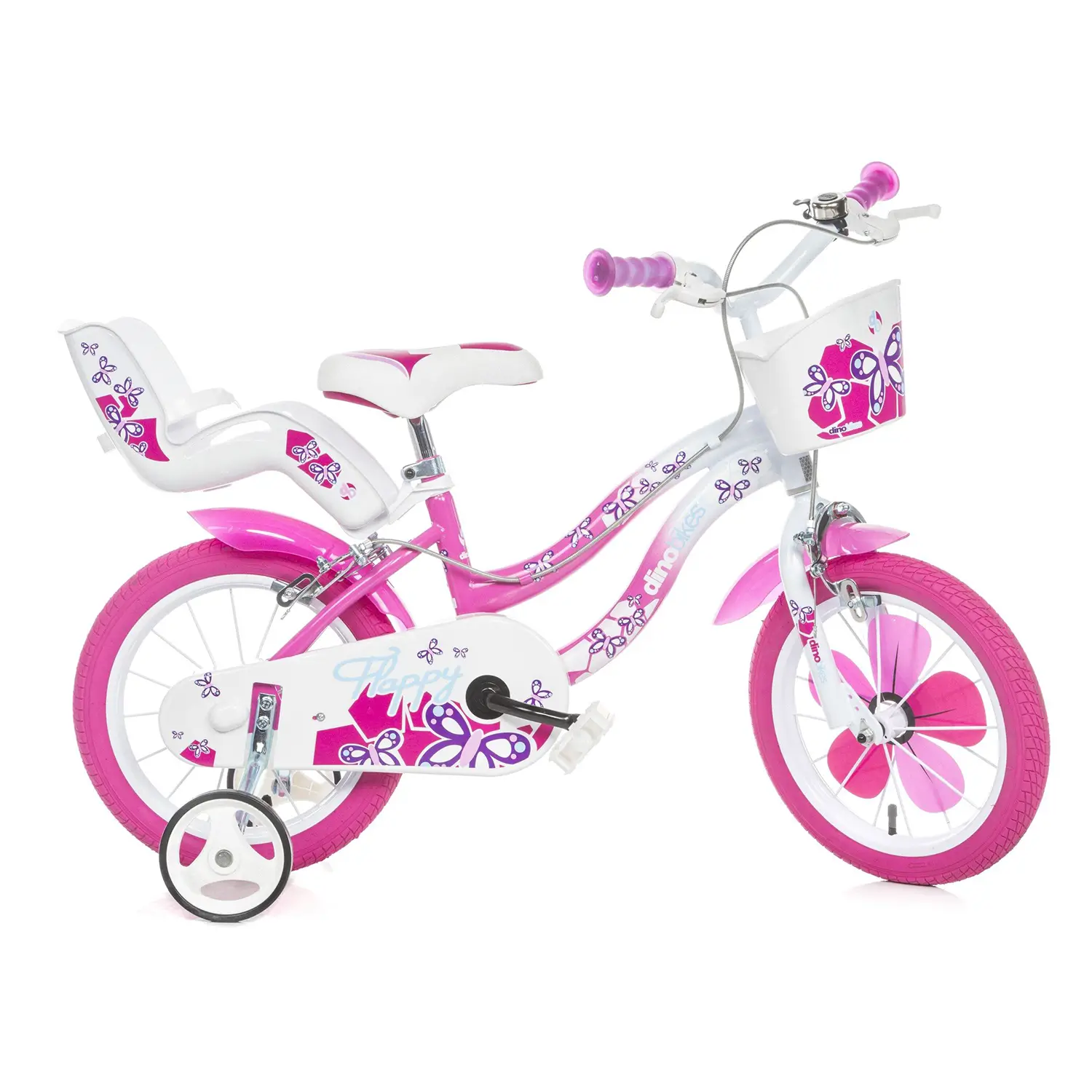 Bicicletta per Bambine 14" Flappy con Rotelle Stabilizzatrici - biciclette bambini