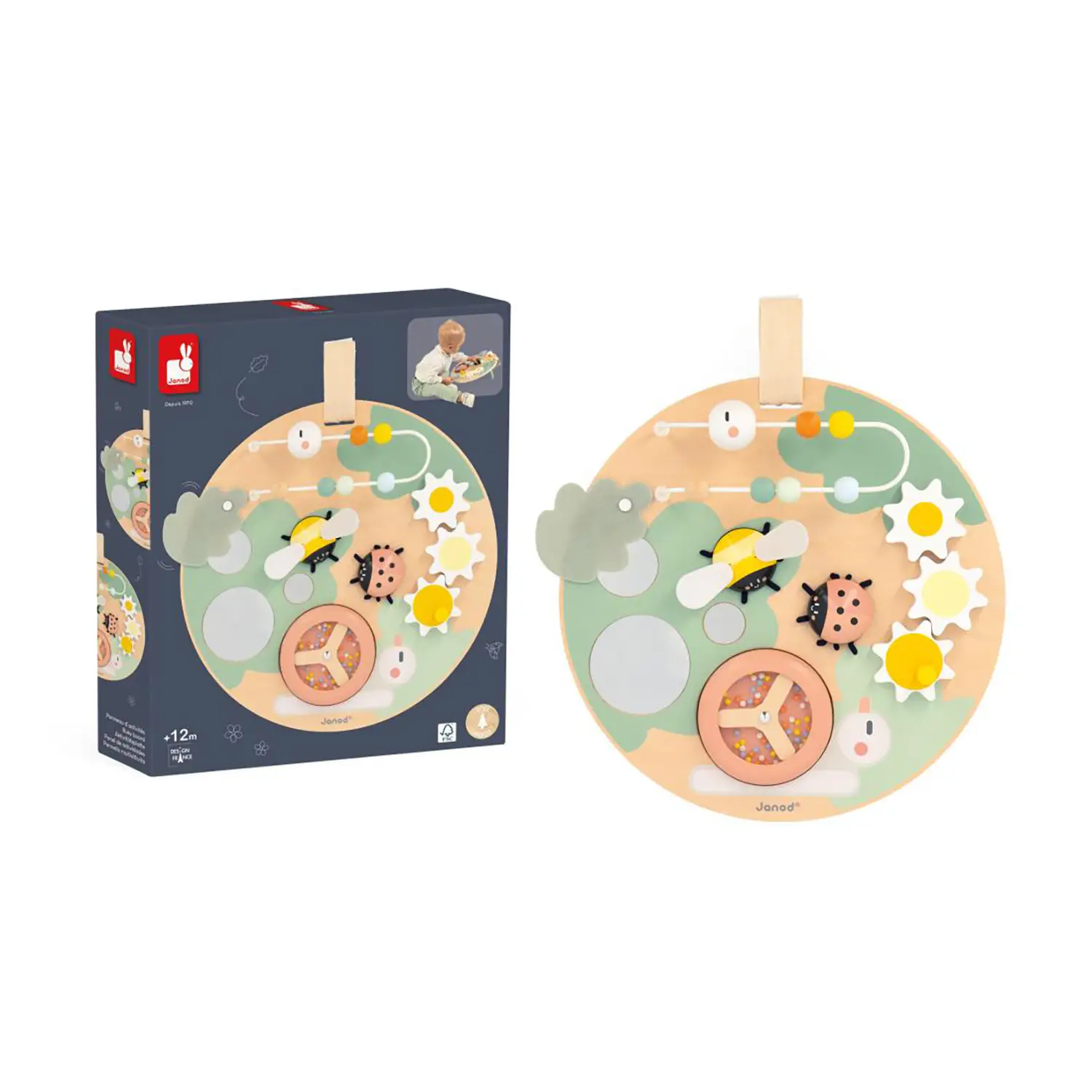 Janod - Pannello Multiattività Sweet Cocoon - Multisensoriale - Primi giochi