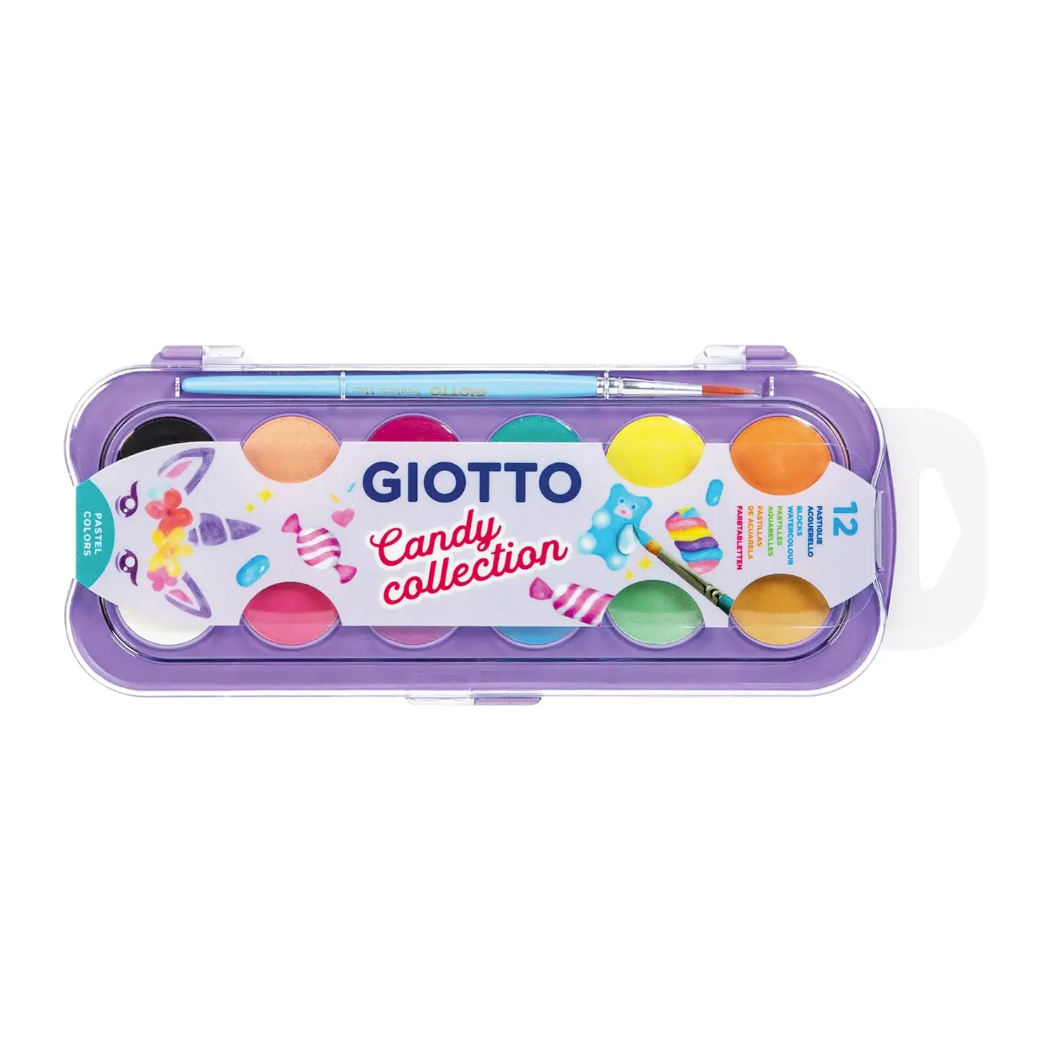 Giotto Acquerelli Candy Collection 12 Colori Assortiti - Inchiostri e acquerelli