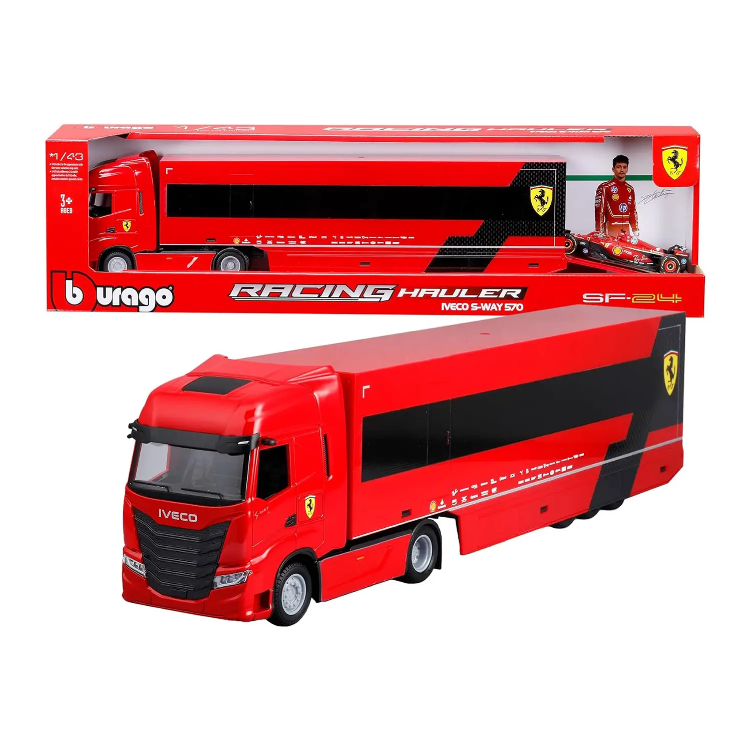 Camion 1:43 Iveco S Way W/sf23 Con 1 Ferrari Sf-23 - diecast