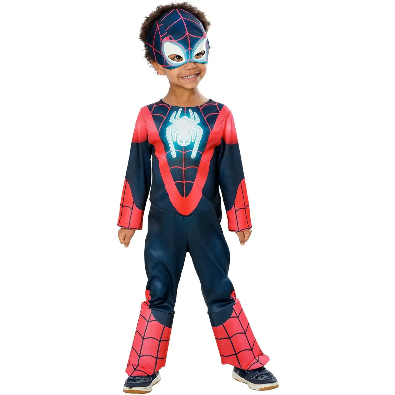 Costume Miles Morales Glow In The Dark per Bambini - Taglia Toddler - 2/3 anni - abiti bambino e bambina