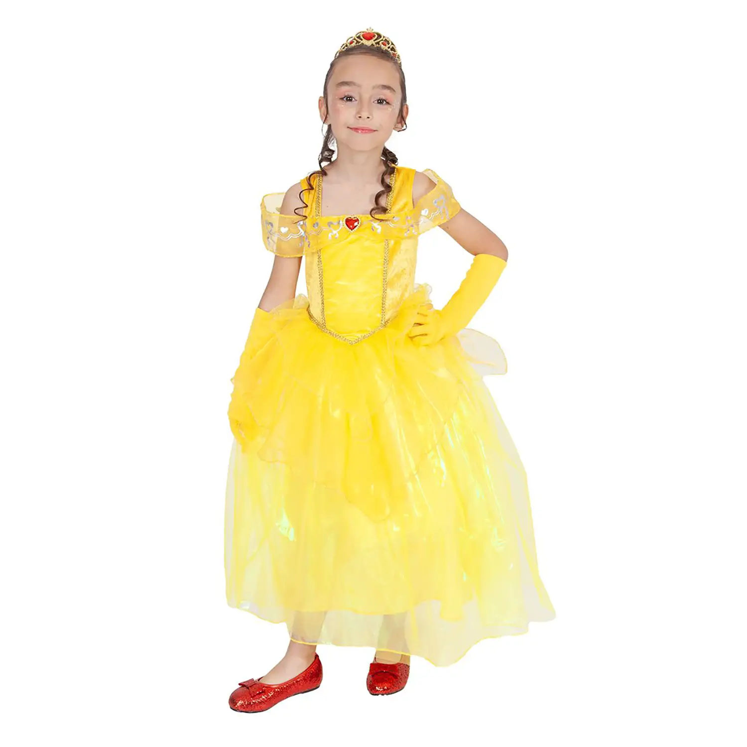 Costume Principessa Gialla per Bambine - Taglia XXS - 3/4 Anni - abiti bambino e bambina