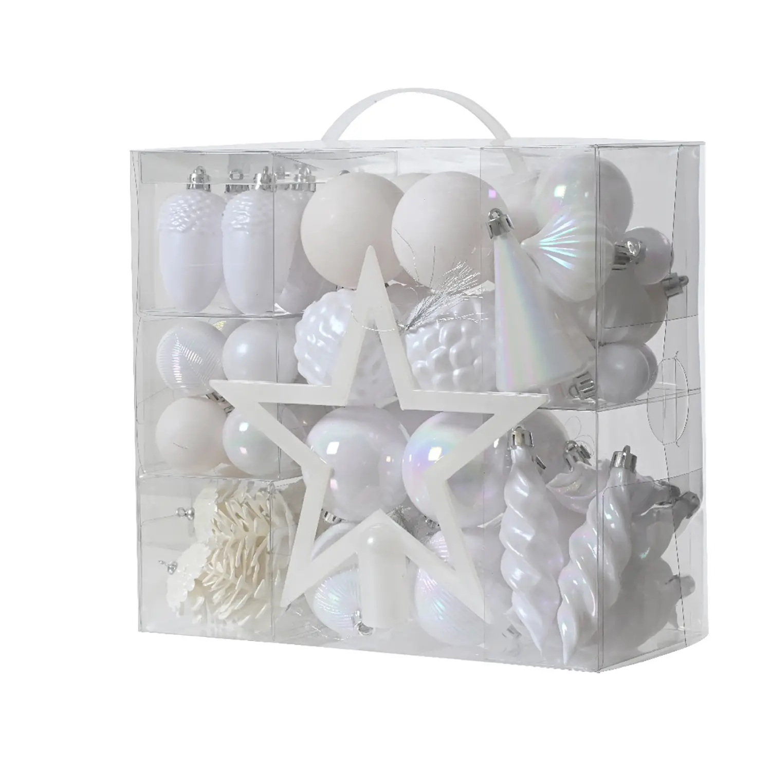 Set 60 Sfere Natalizie Diametro 6 cm. White - addobbi albero