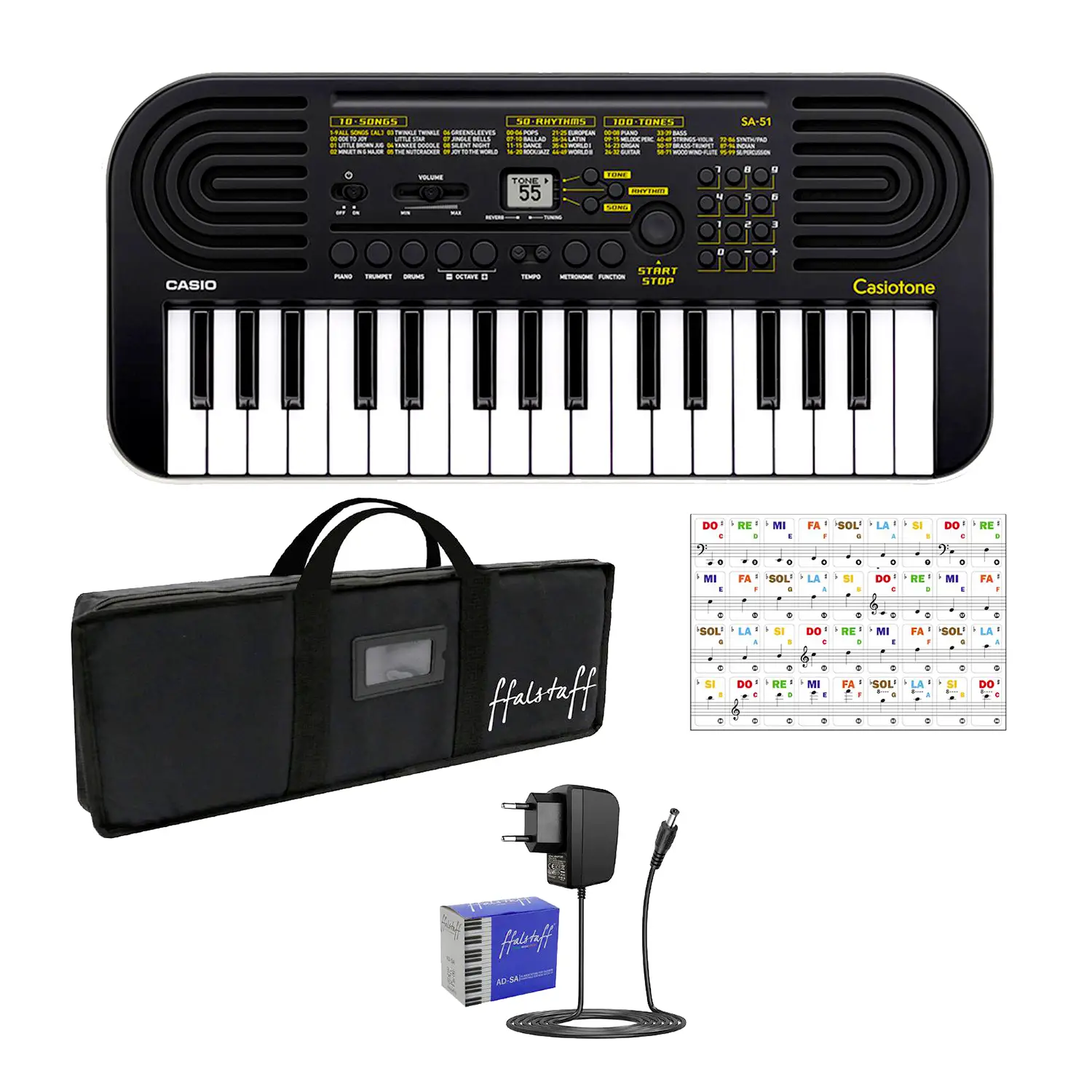 Tastiera Casio SA 51 Con Accessori Borsa, Alimentatore e Adesivi - strumenti musicali