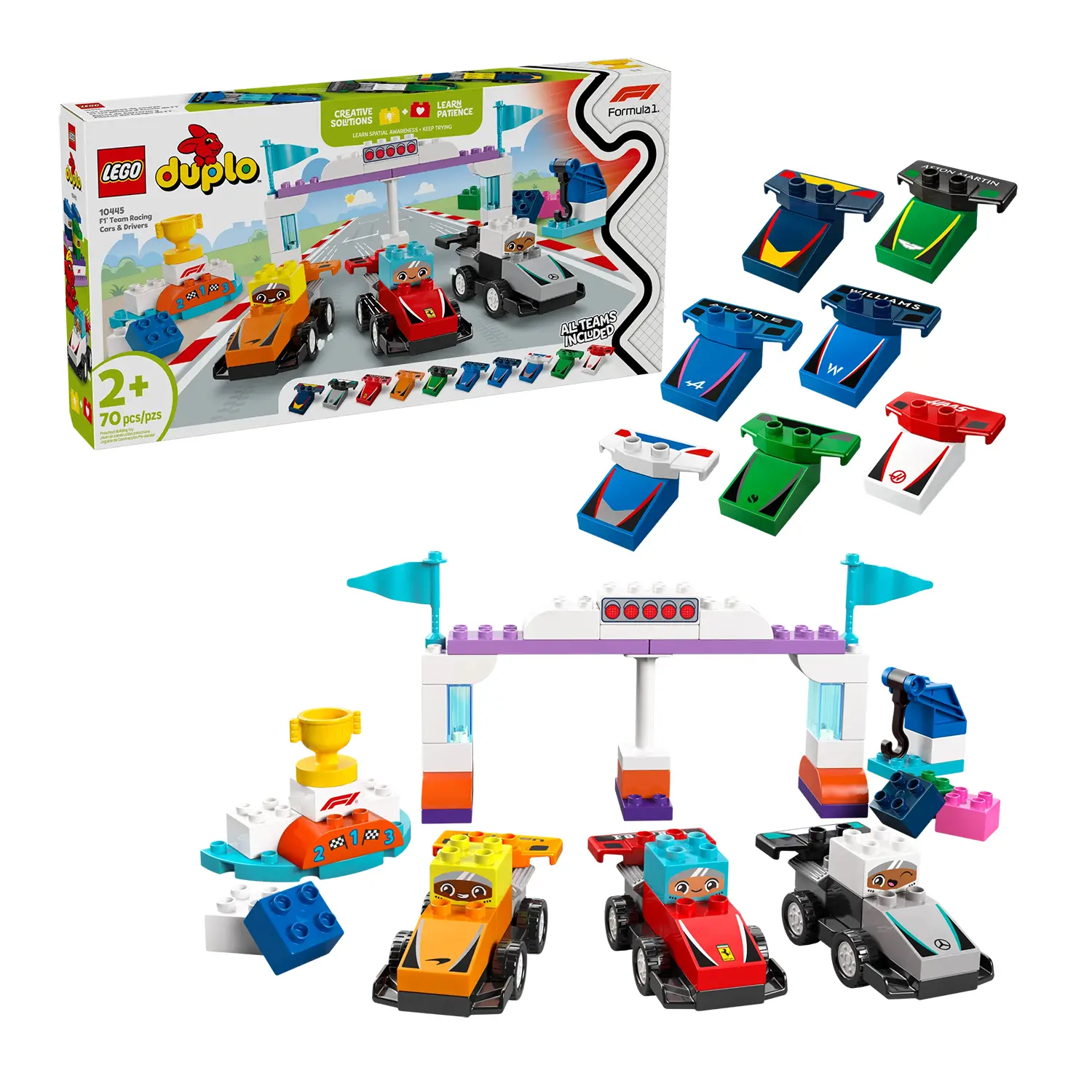 Lego Duplo - Auto da Corsa e Piloti Team F1 10445 - Costruzioni in plastica