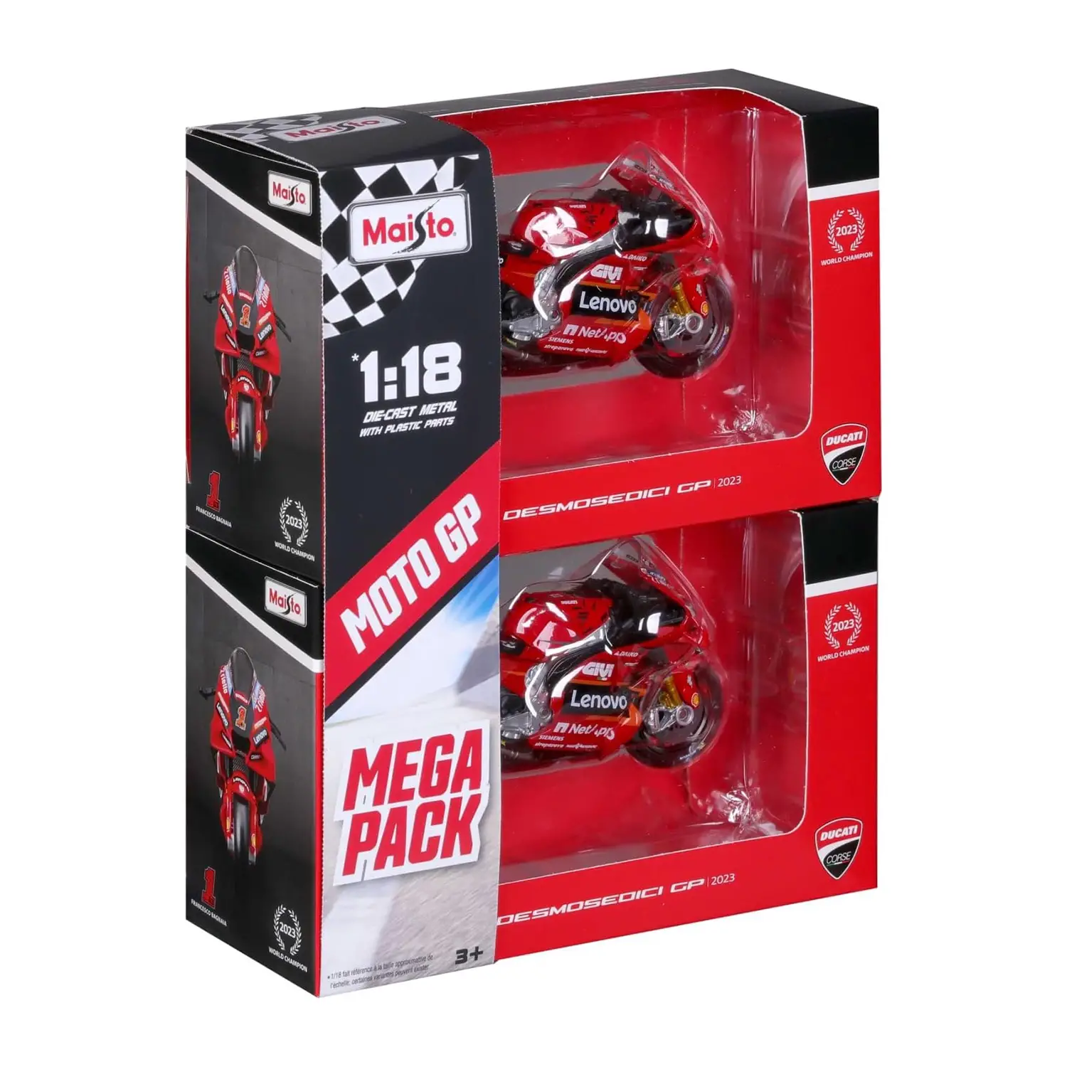 Megapack Ducati Lenovo MotoGP 2023 Maisto 1:18 Bburago - diecast