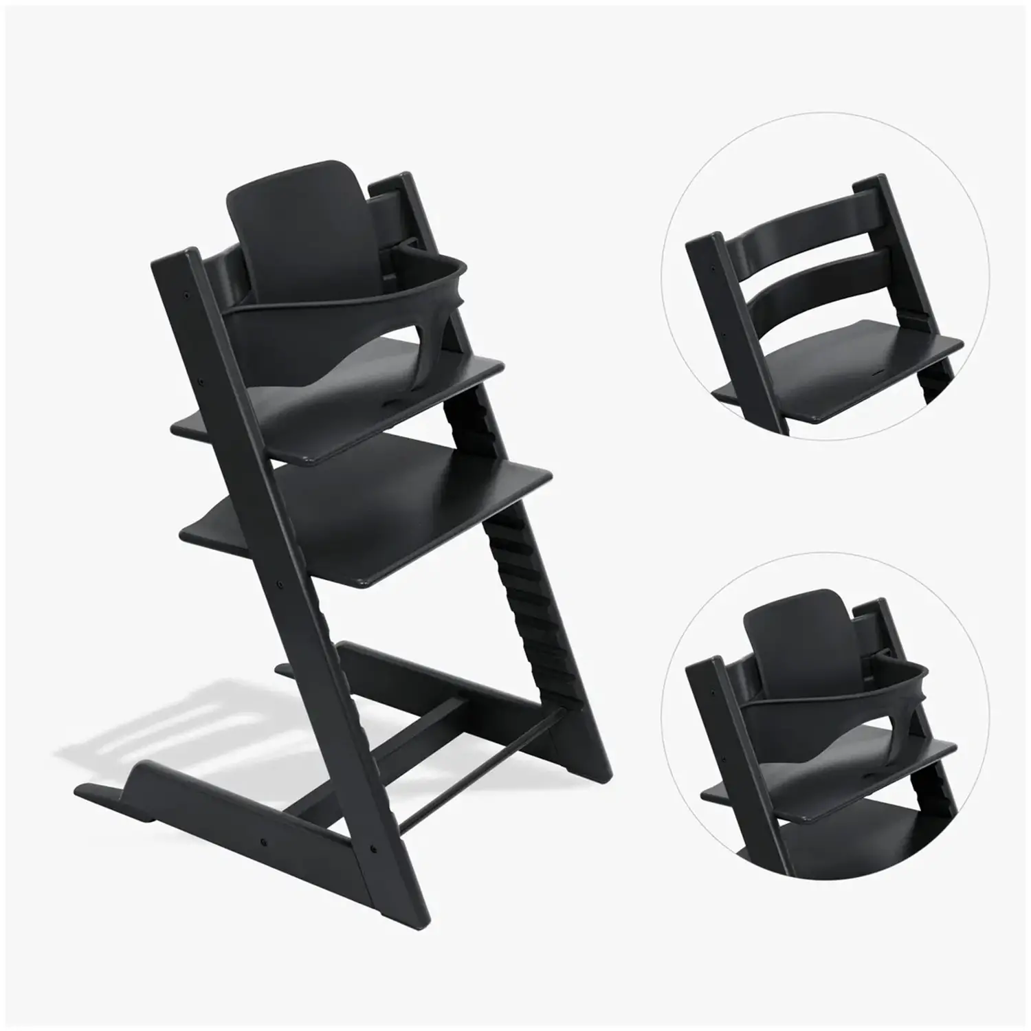 Tripp Trapp Black Bundle con Baby Set Black Stokke - seggioloni