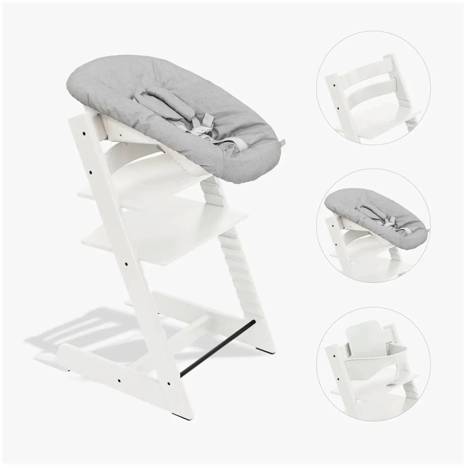 Tripp Trapp White Con Baby Set e Newborn Grey - seggioloni