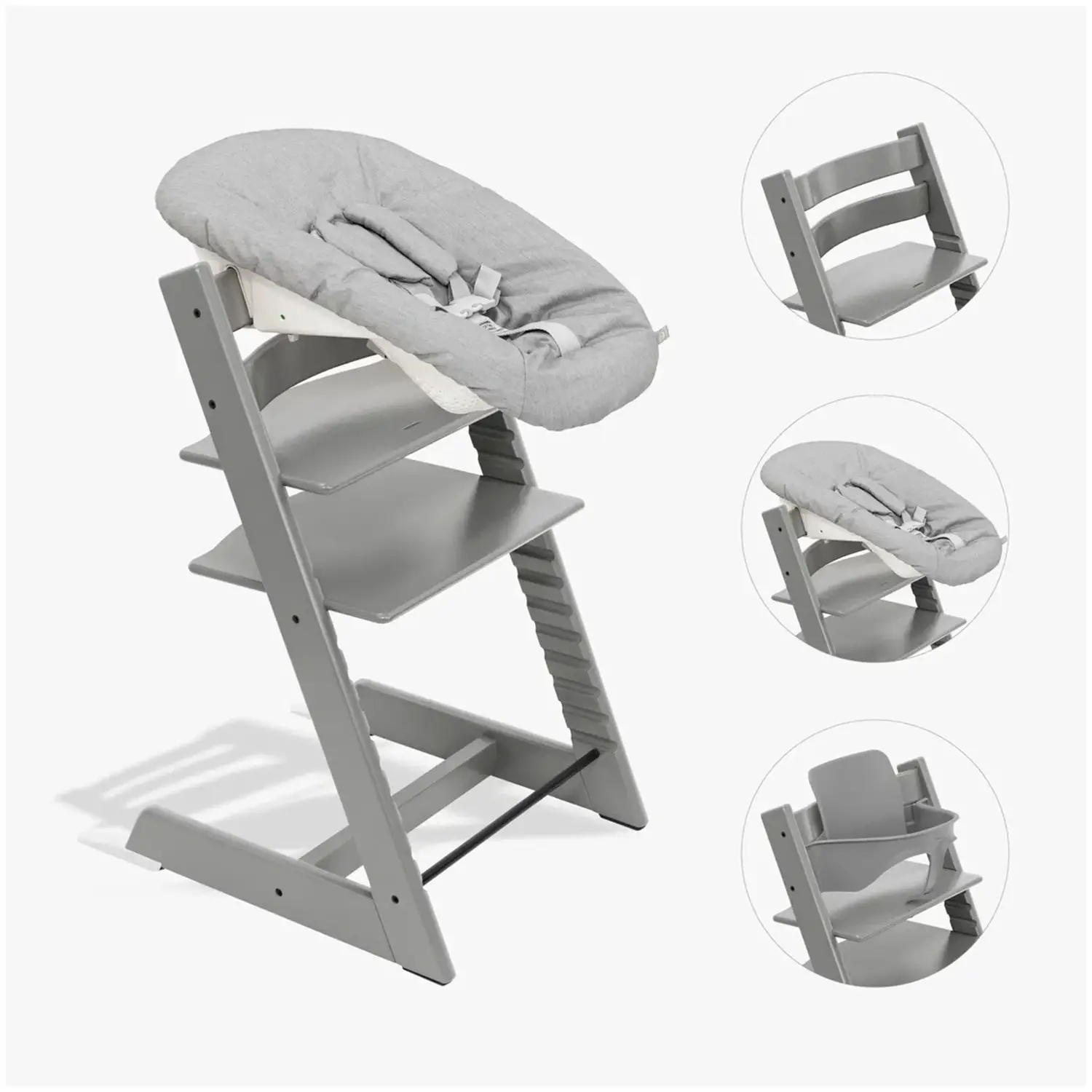 Tripp Trapp Storm Grey Con Baby Set e Newborn Grey - seggioloni