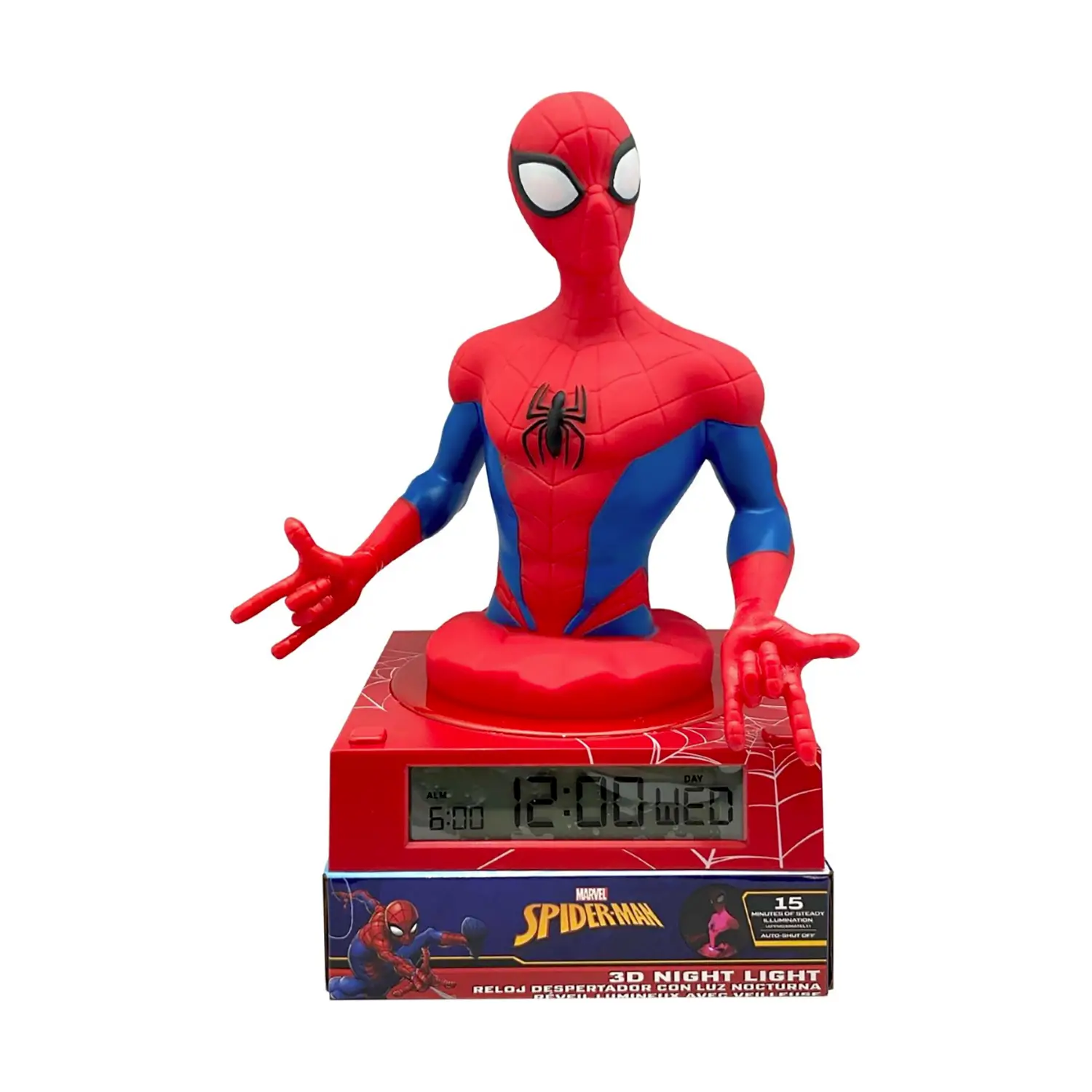 Lampada 3D Con Sveglia Spiderman - tech e accessori