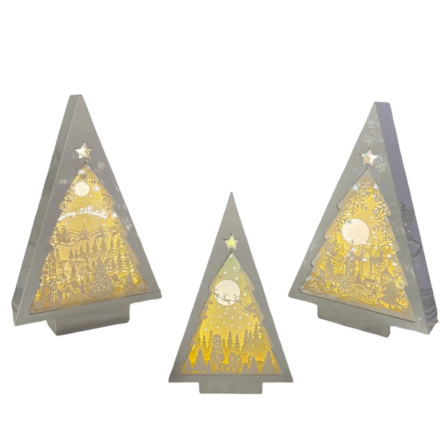 Decorazione Papercut LED Albero Natale H25cm a Batteria - addobbi casa