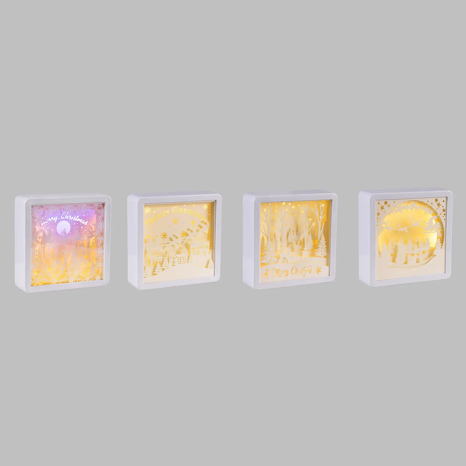 Decorazione Papercut Silhouette LED 16x16 cm con Timer - addobbi casa
