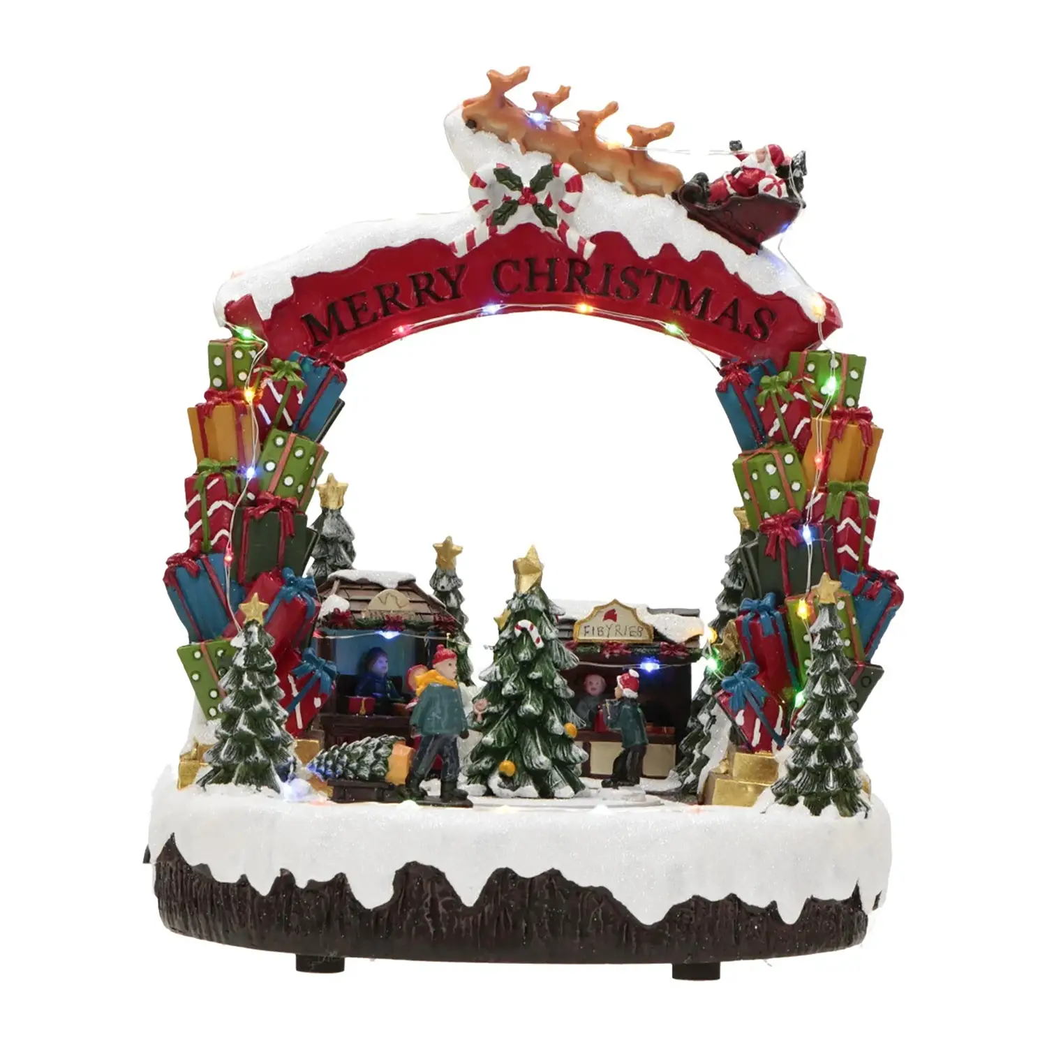 Scena Invernale Natalizia Animata con Musica e Luci LED – 30 cm - scene e villaggi