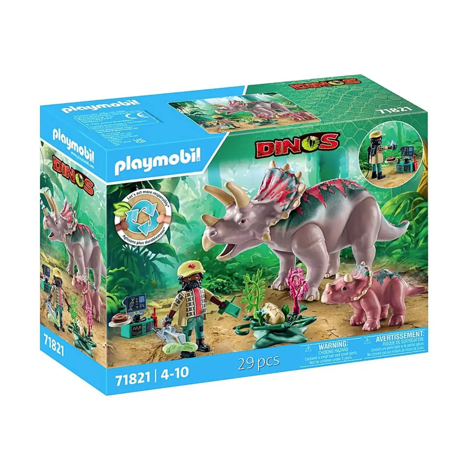 Triceratopo E Cucciolo Playmobil Dinos - playmobil