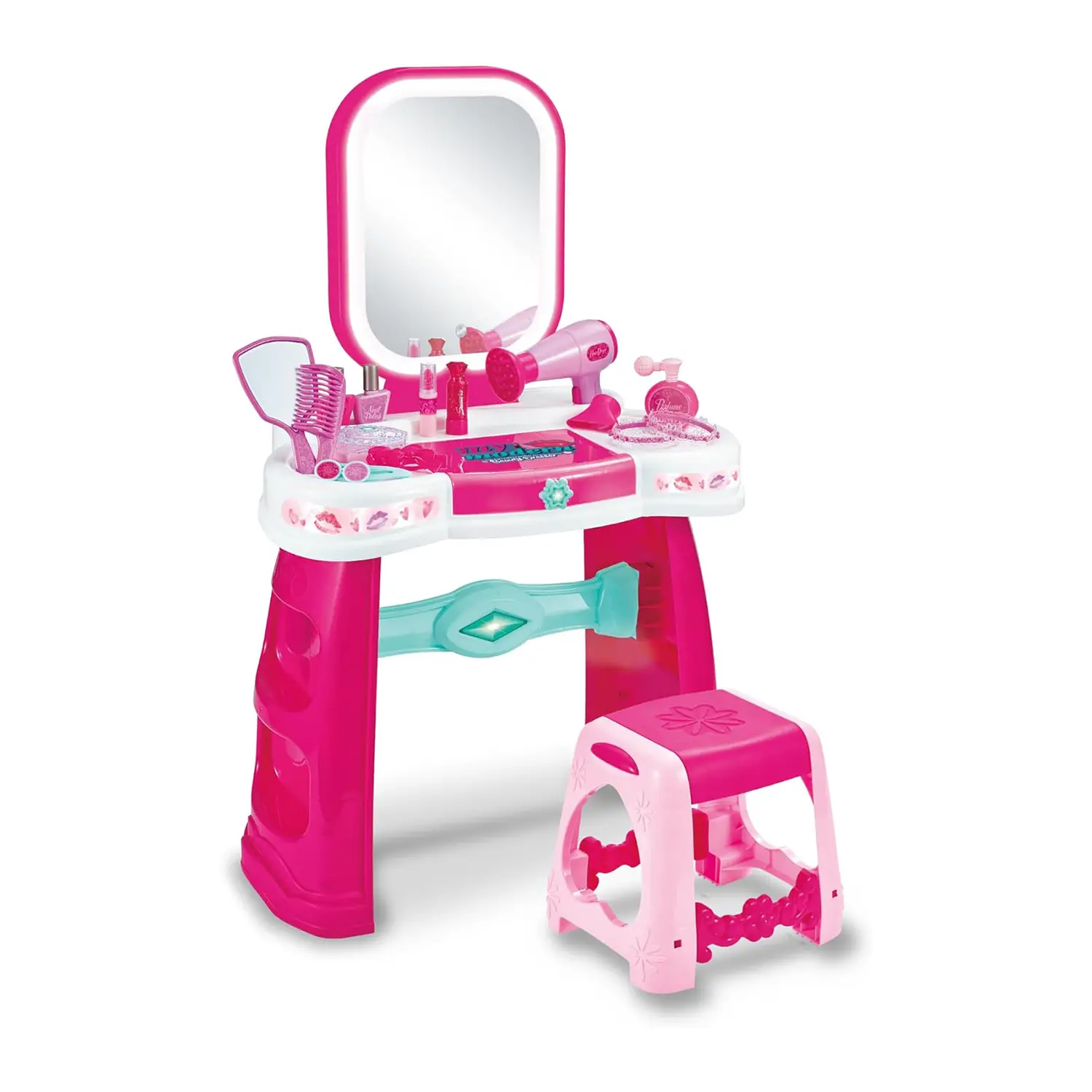 Specchiera Magica Bambina con Sgabello e Luci Led - bellezza e accessori