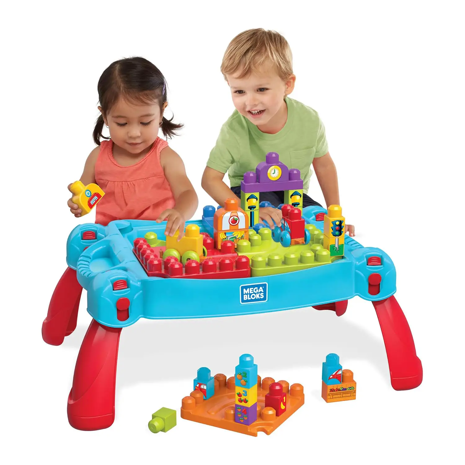 MEGA Bloks Tavolino Multiattività 30 Pezzi Portatile Bambini - Costruzioni in plastica