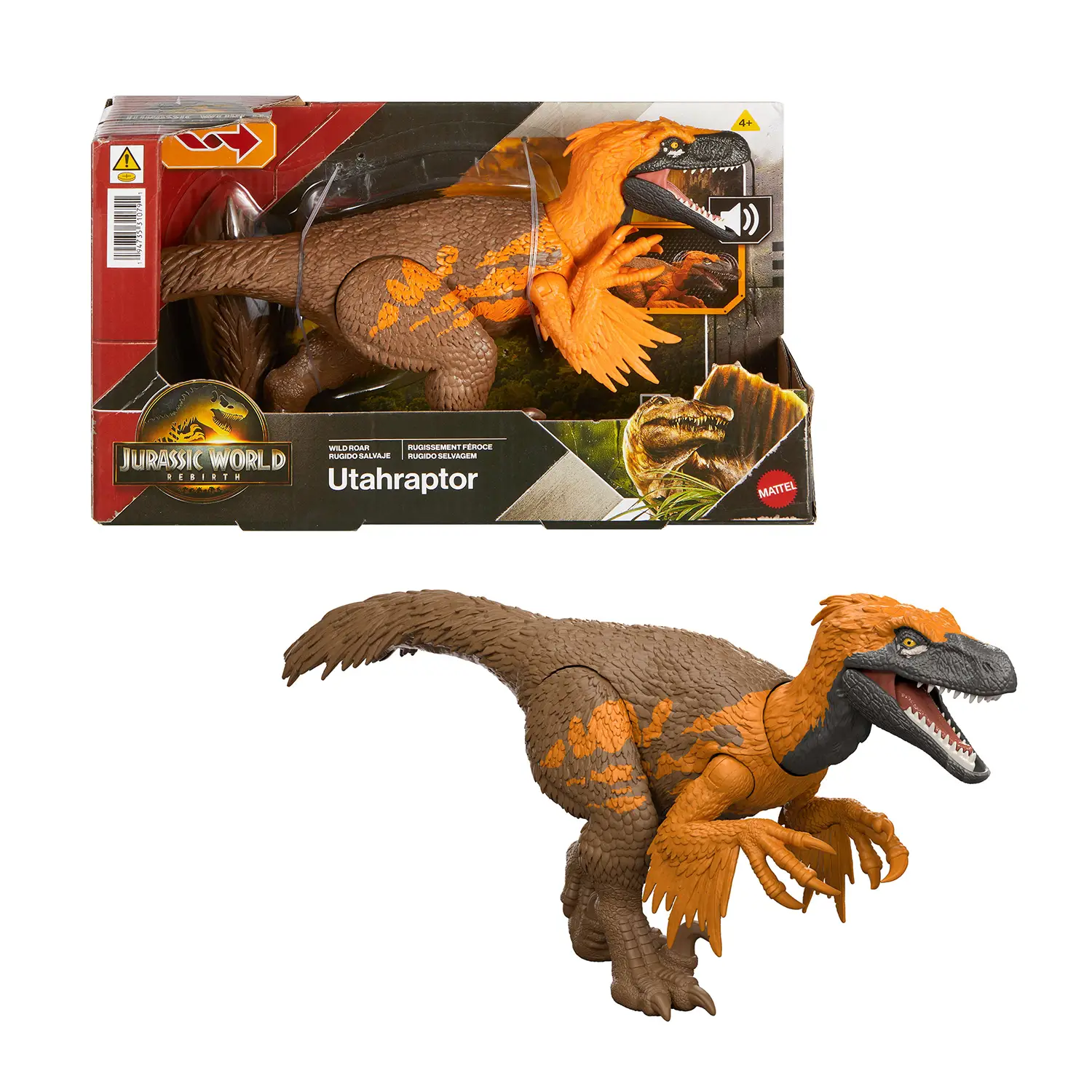 Jurassic World Rebirth Utahraptor Ruggito Selvaggio 30 cm - action figures ed accessori