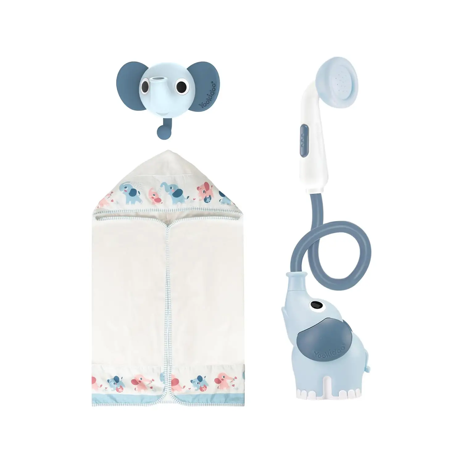 Set Bagnetto Elephant Baby Shower Cloudy Blue - accessori