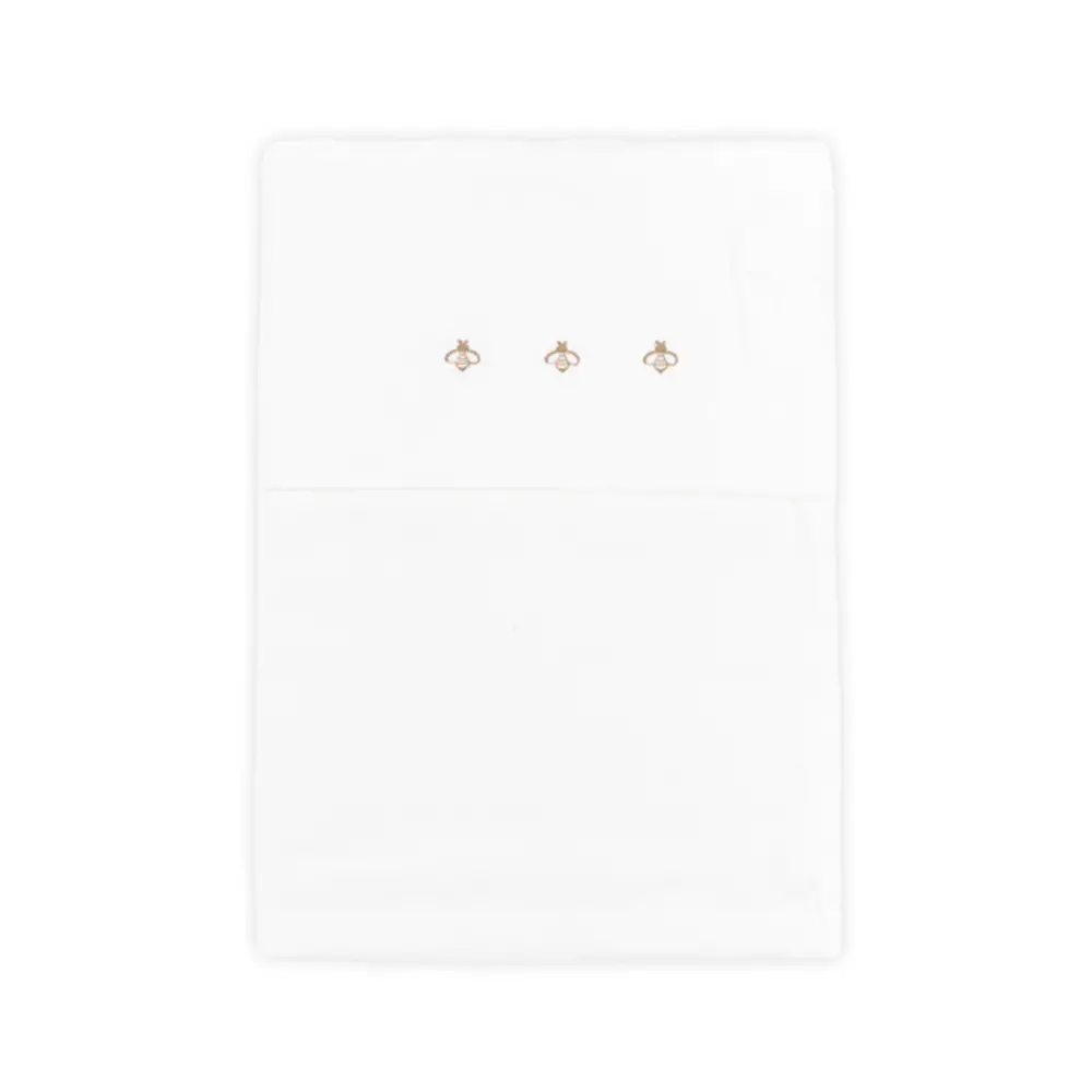 Lenzuola per Culla Carrozzina Bees Bianco 75x100cm - lenzuolini