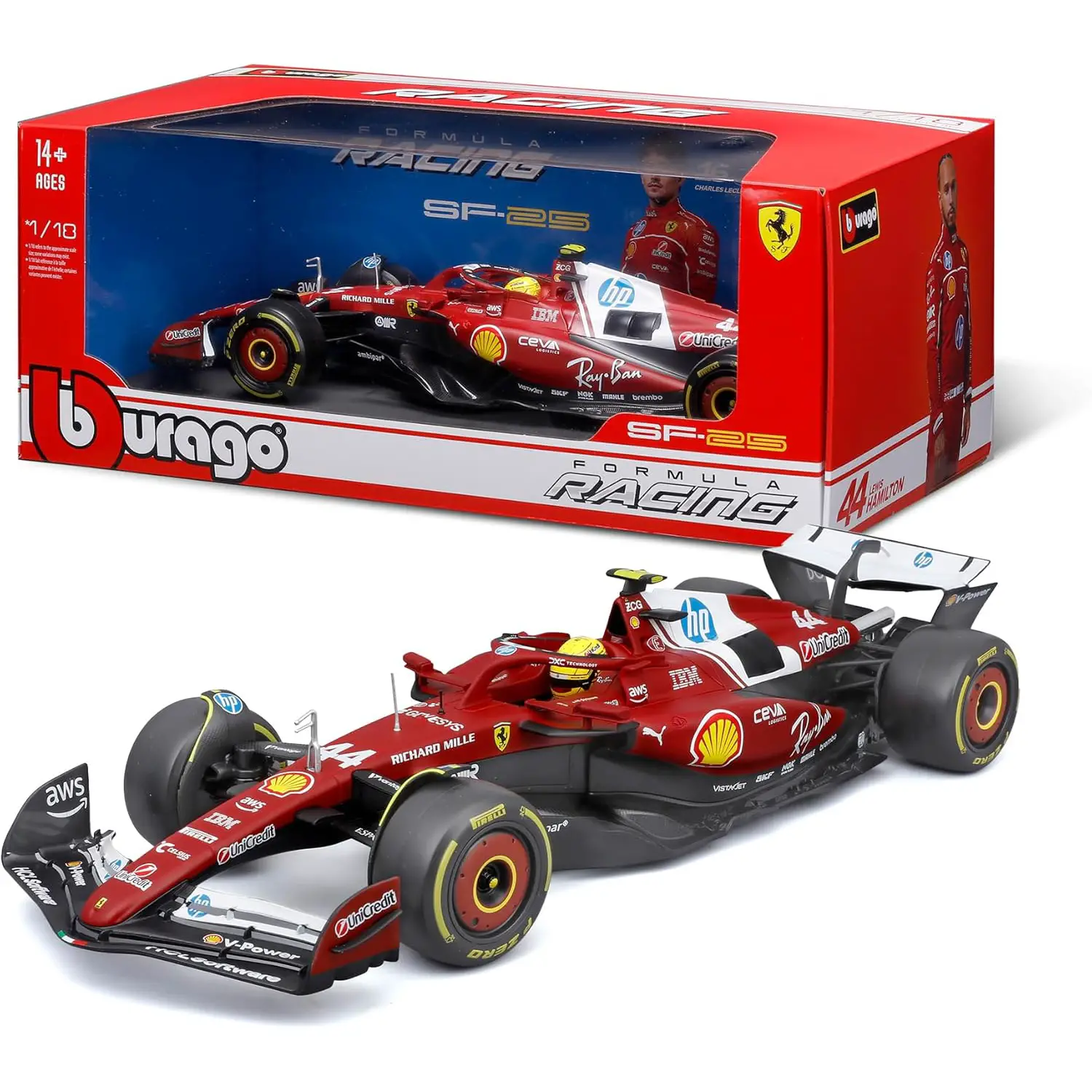 Auto 1:18 F1 Ferrari Sf-25 #44 Hamilton - diecast