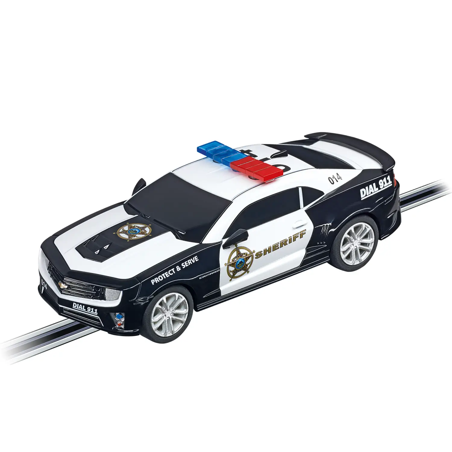 Auto Per Pista Carrera GO!!! Chevrolet Camaro ZL1 Sheriff 1:43 con Luci - Veicoli, garage e piste
