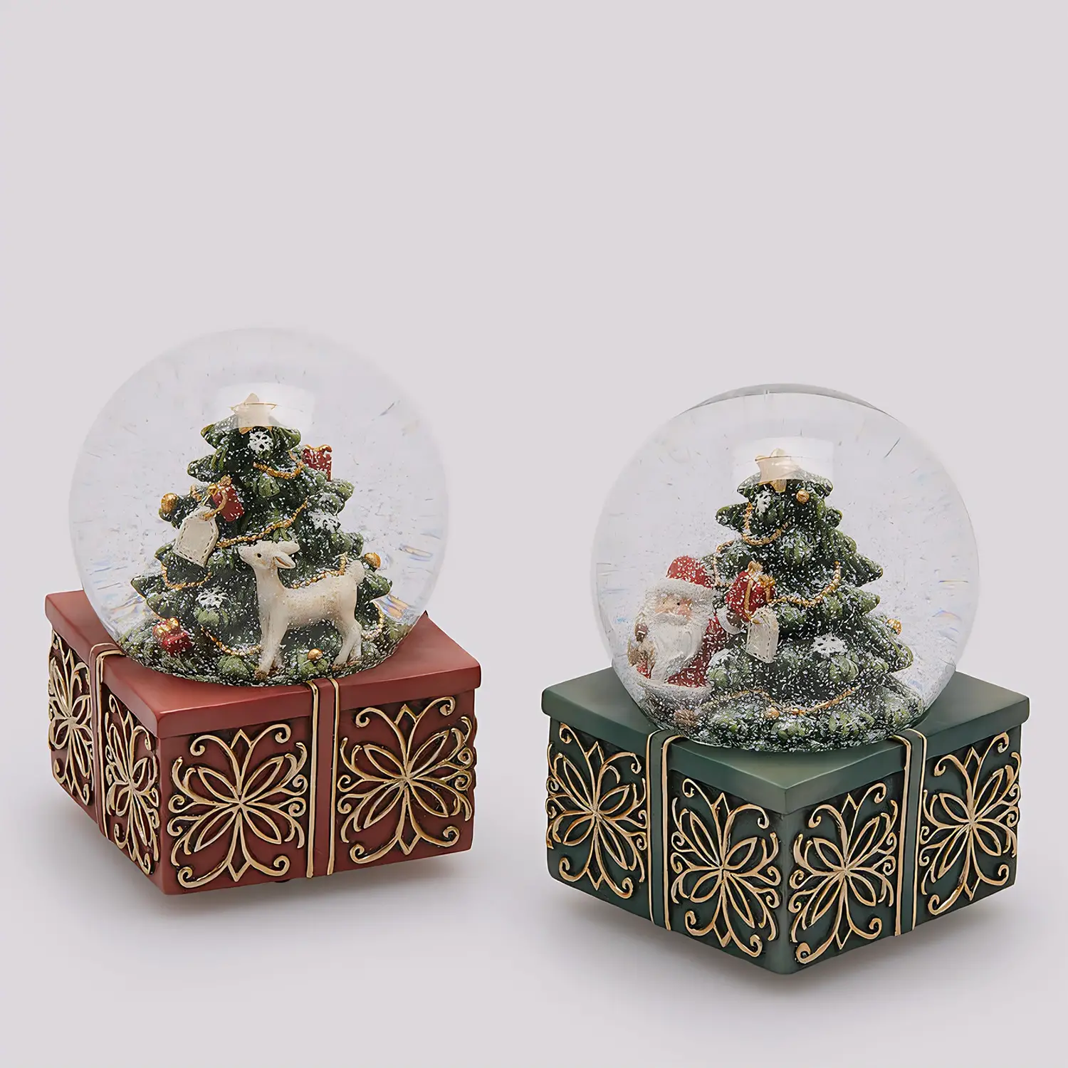 Carillon Sfera di Neve Natale Babbo o Cerbiatto H14,5cm EDG - addobbi casa