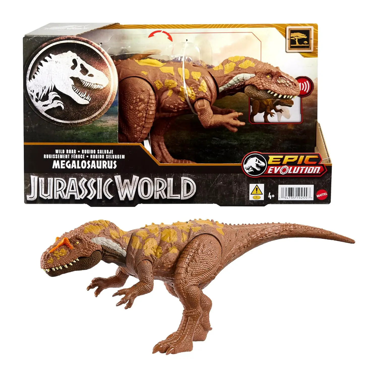Jurassic World Megalosauro Ruggito Selvaggio 30cm con Suoni - action figures ed accessori