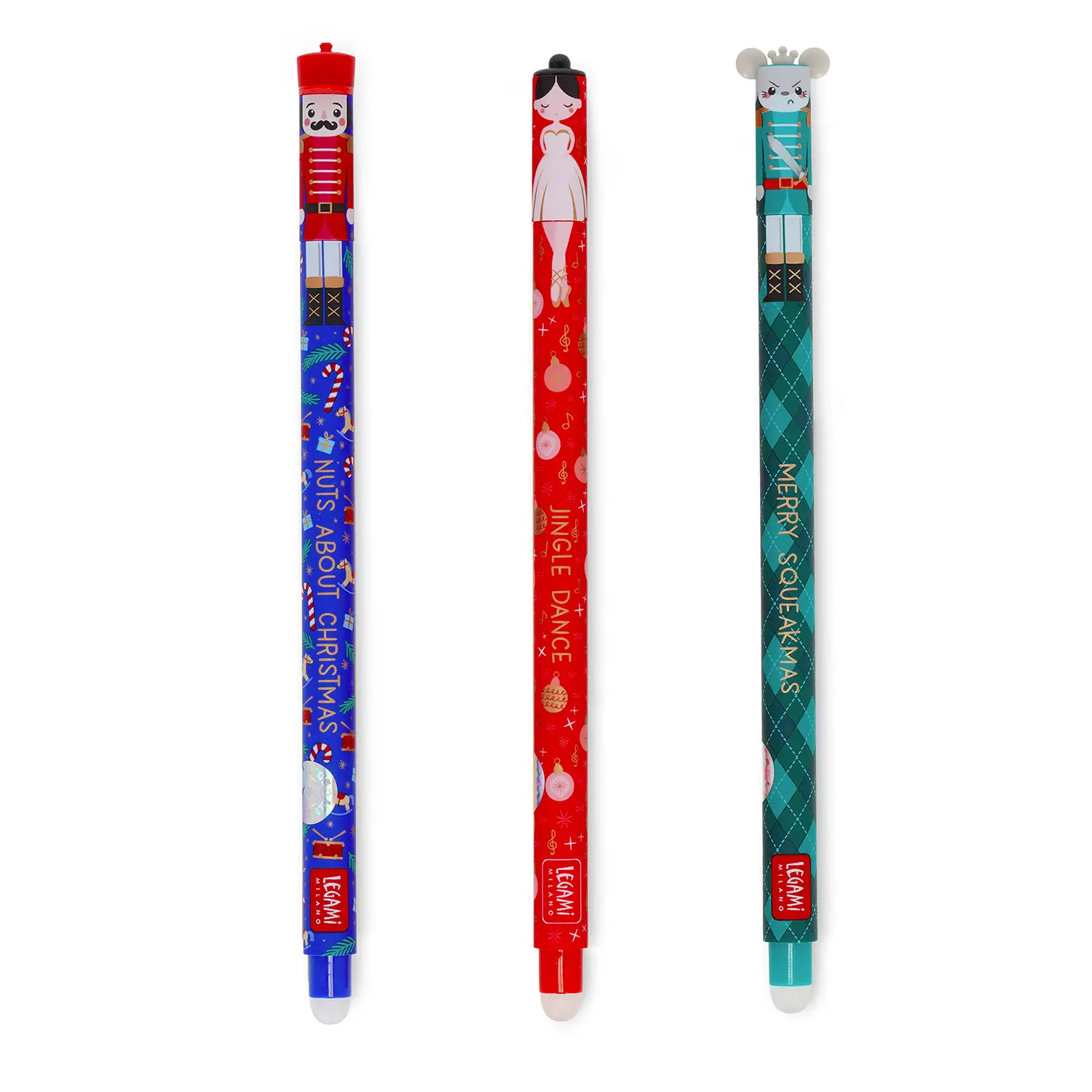 Legami - Set 3 Penne Gel Cancellabili Natale Limited Edition - penne pennarelli ufficio