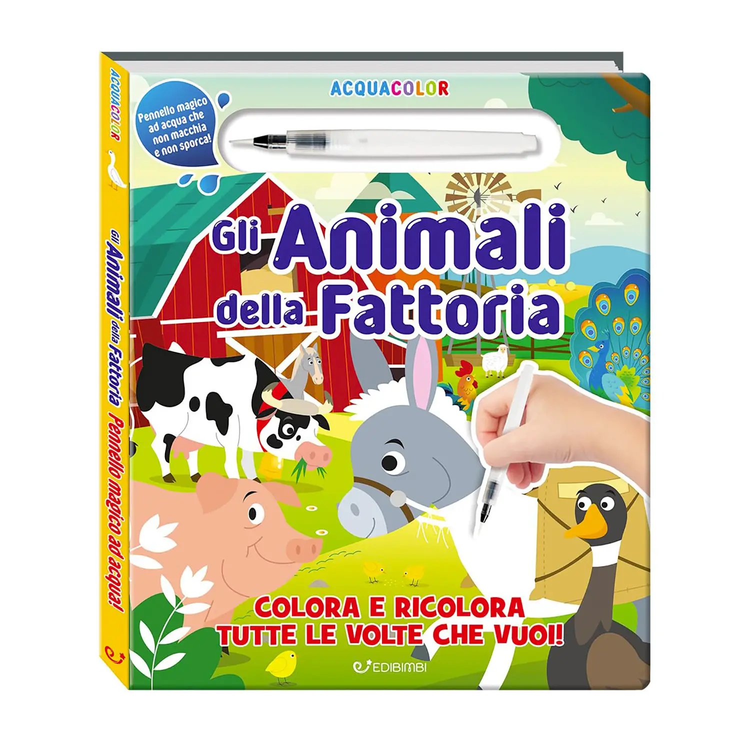 Libro Acquacolor Con Pennarello Magico Ad Acqua - Fattoria - Prima biblioteca